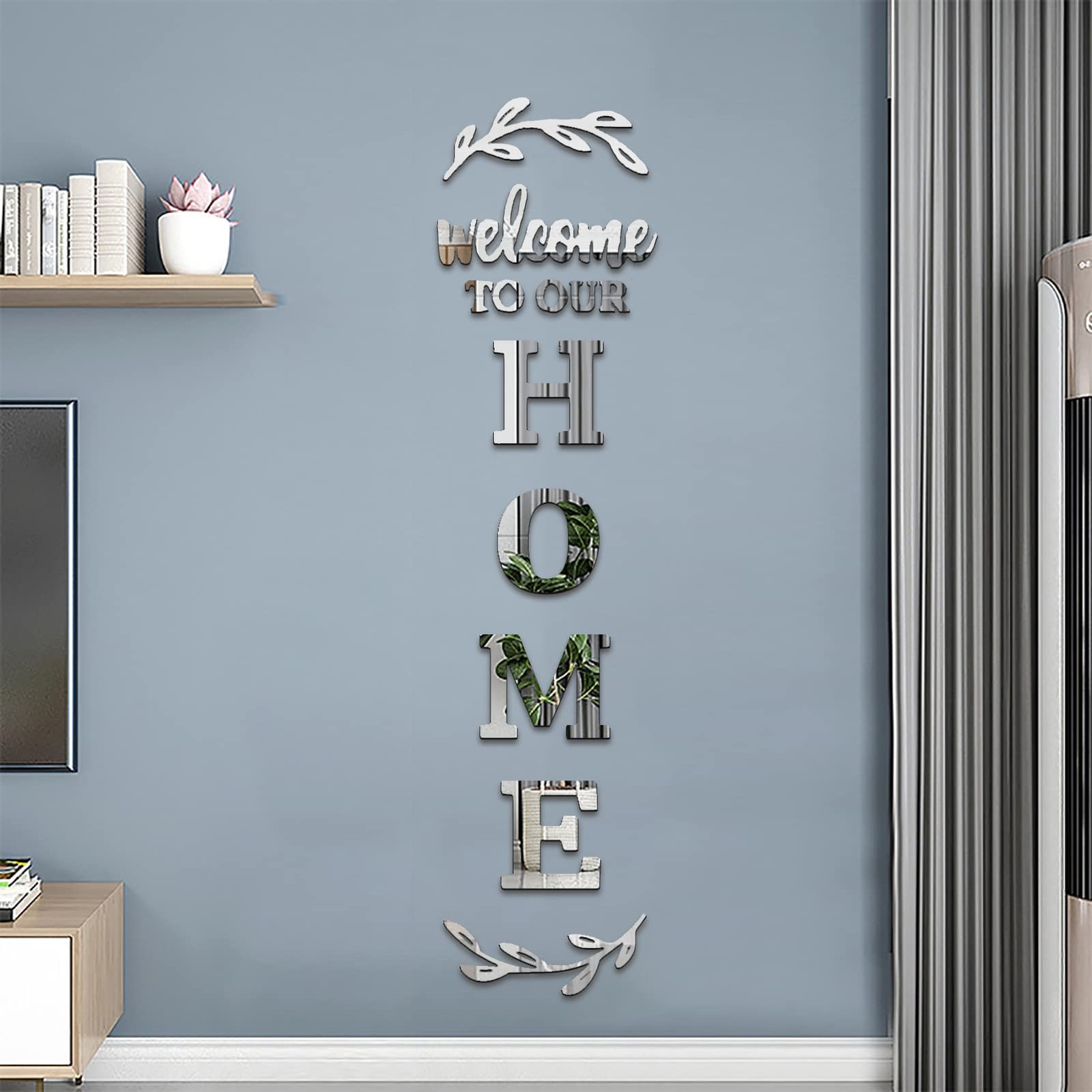 Home Wall Decor Welcome to Our Home Letter Signs – Acrylic Mirror Stickers fo…