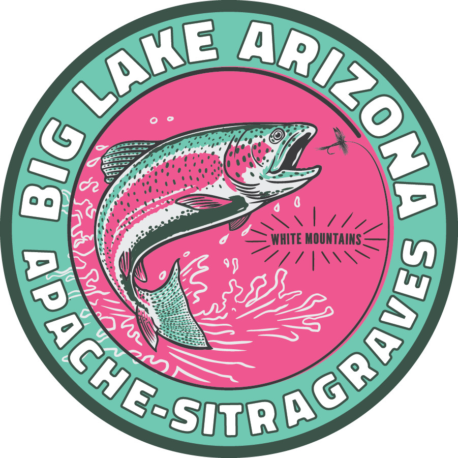 Big Lake White Mountains Arizona AZ Rainbow Trout Fishing Camping Sticker Decal