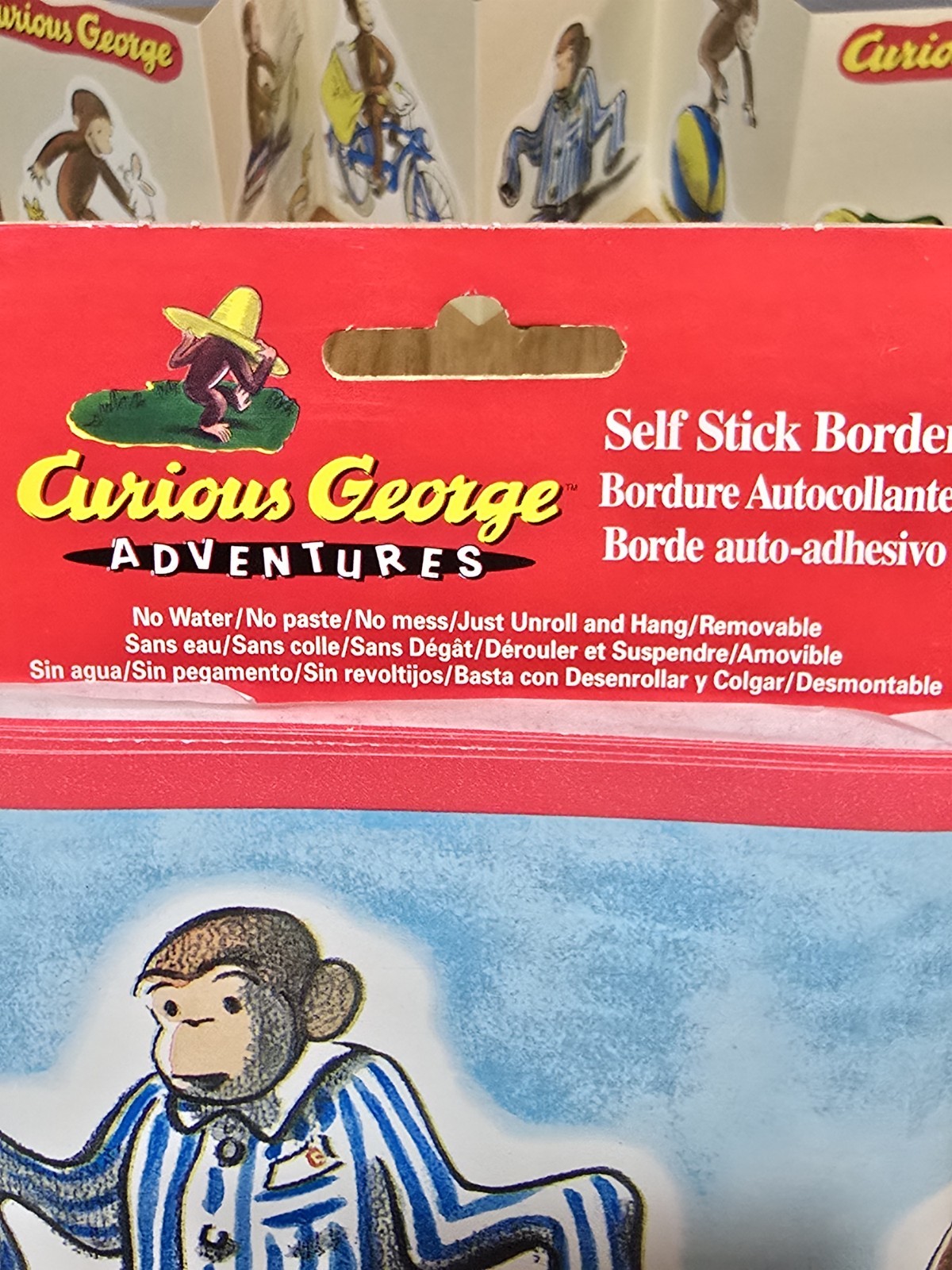 Sunworthy Curious George Adventures Self Stick Border 8.5 Sq Ft & 6 Wall Decals