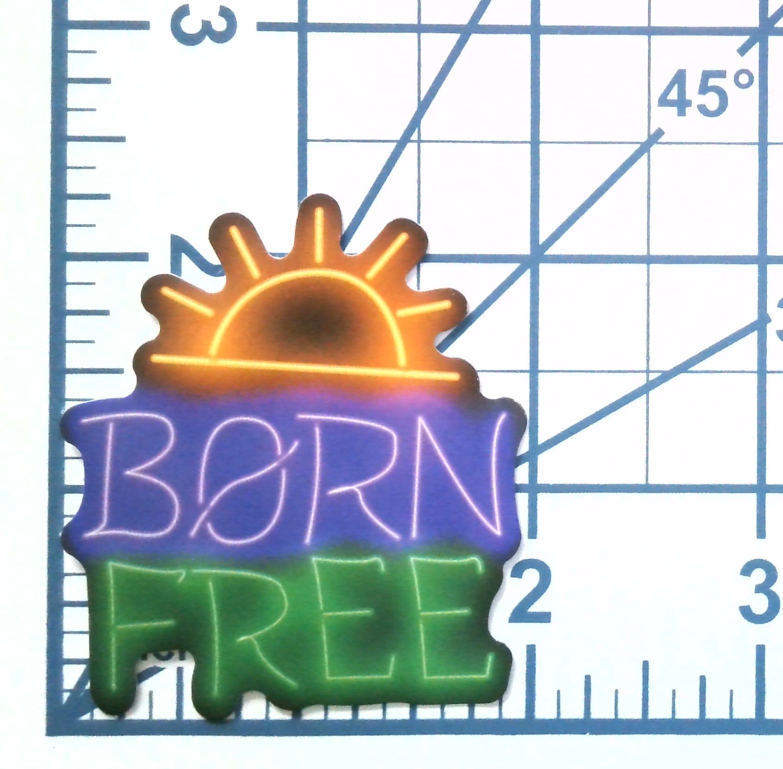 Born Free Neon Sticker Die Cut Vinyl Decal Sunrise Freedom Hippie Journal