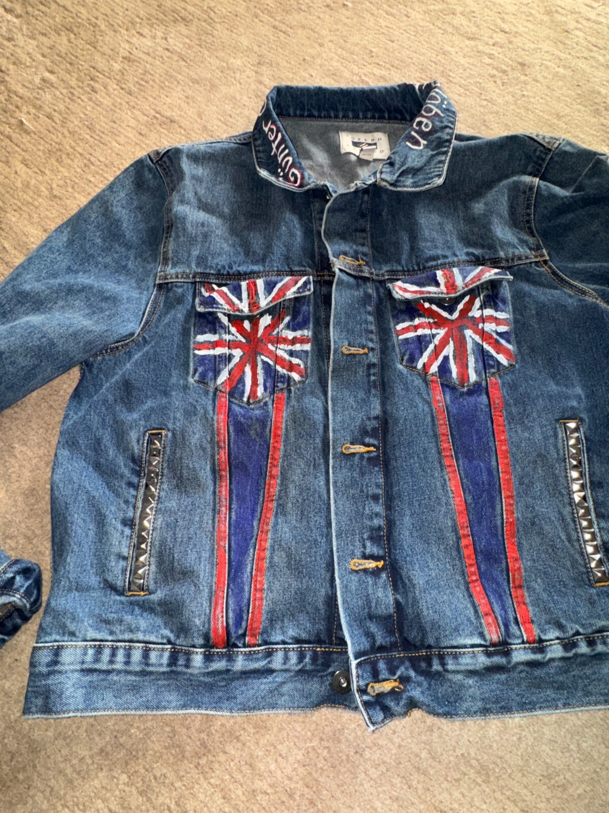 DEF LEPPARD DENIM HANDMADE JACKET- BETTER TO BURN OUT THAN FADE AWAY- PHOTOGRAPH
