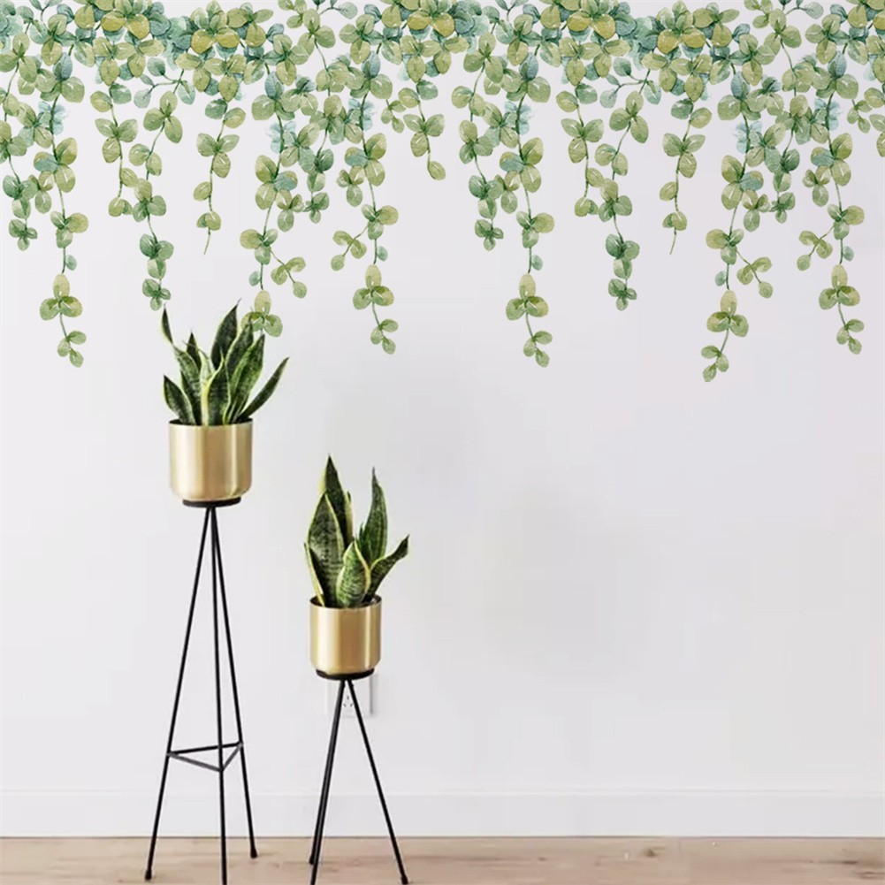 Wall Stickers Eucalyptus Leaf Artistic Green Plants Bedroom Home Decoration