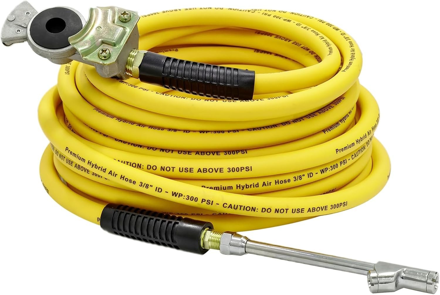 Glad Hand Air Hose Tire Inflator Kit 3/8 in x 50 ft Heavy Duty Hybrid Air Hose f