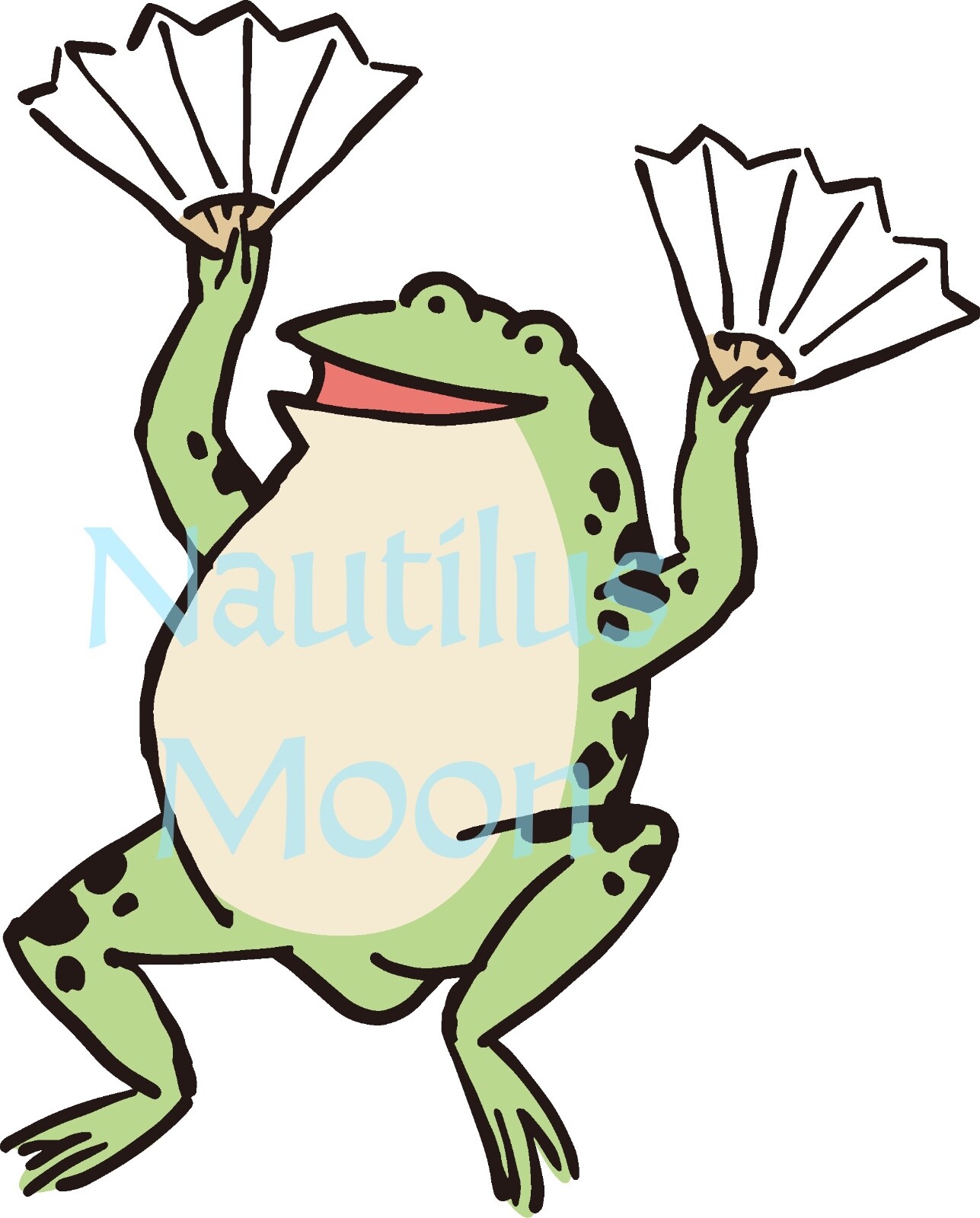 Vinyl Sticker Decal – Dancing Happy Frog with Fans