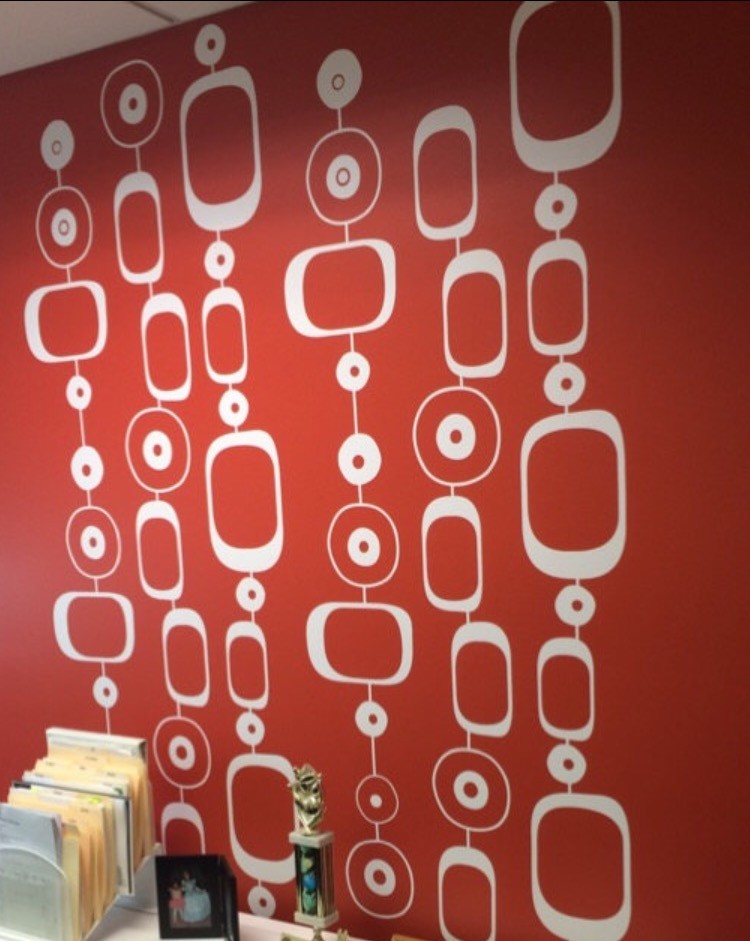 Mid Century Modern Geometric Chain Wall Decal, Removable Modern Nursery Decor