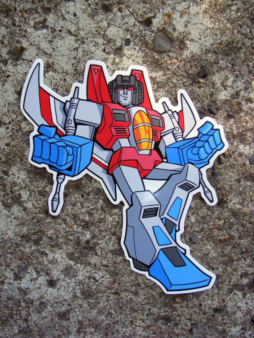 Star Scream Vinyl Sticker 80s G1 cartoon Jet Skateboard Decal