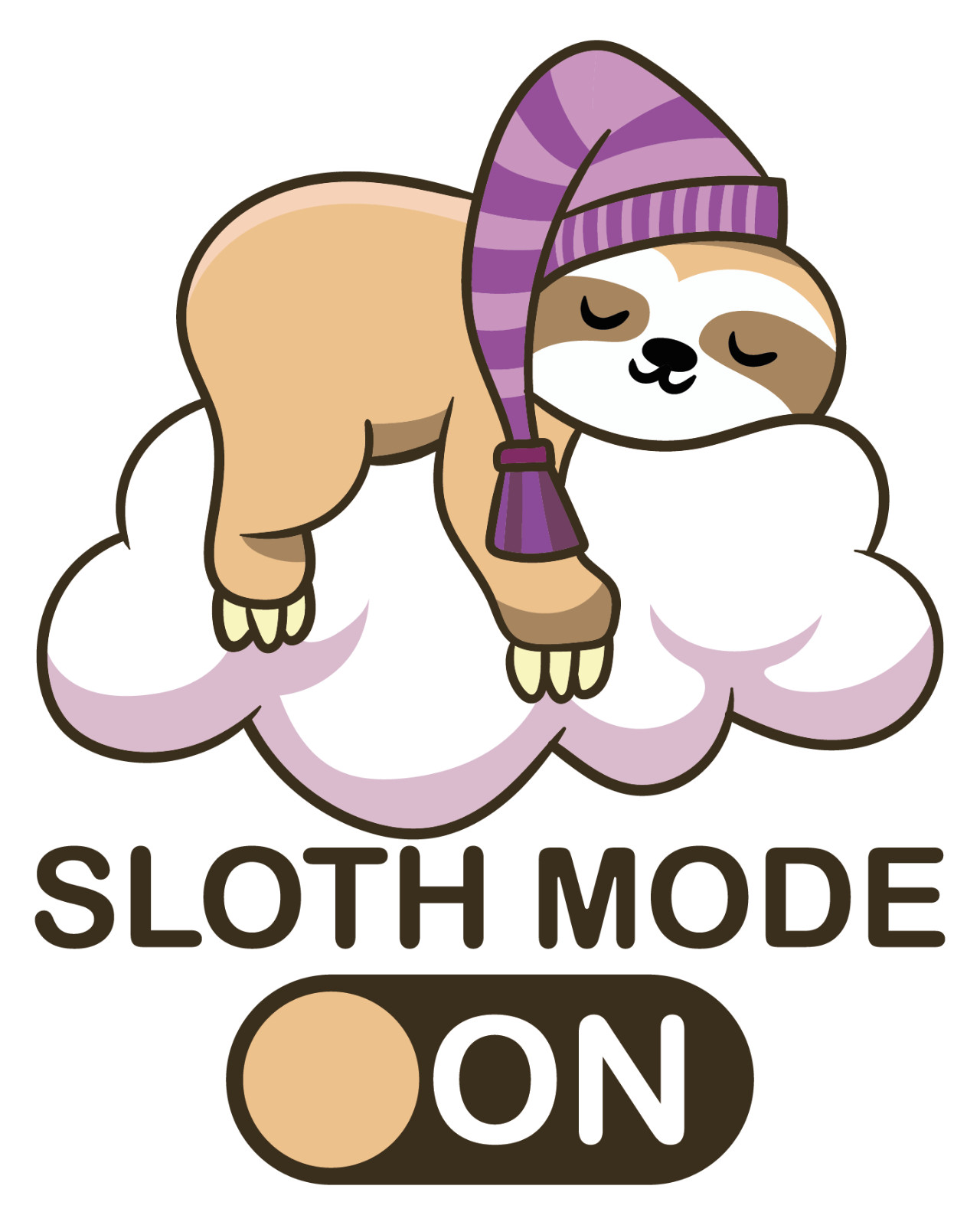 Multicolored Sleepy Sloth Animal Decor Art Home Bedroom Vinyl Wall Decal 20×25