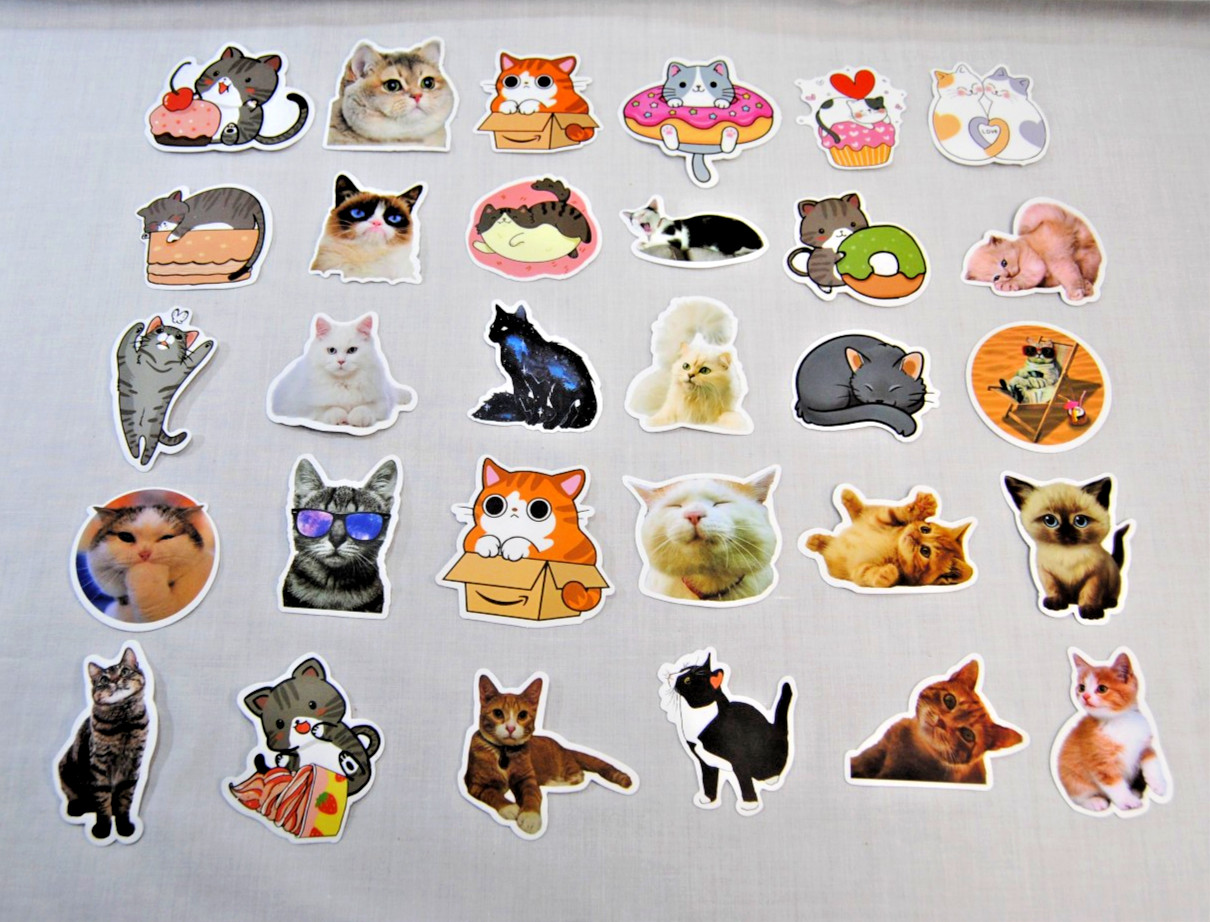 Cute Cat Stickers for Laptop, Water Bottles for Kids to Adults 200Pcs T2693