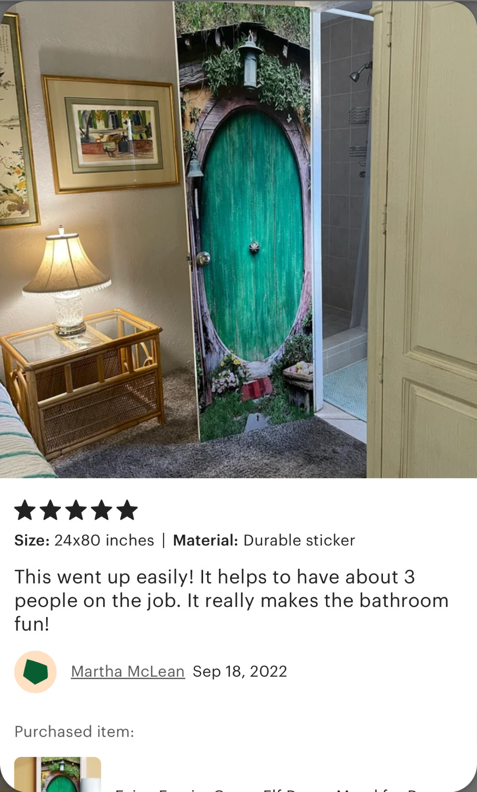 Hobbit House Door Mural Sticker, Laminated Cover, Wrap, Decal, Peel'n'Stick