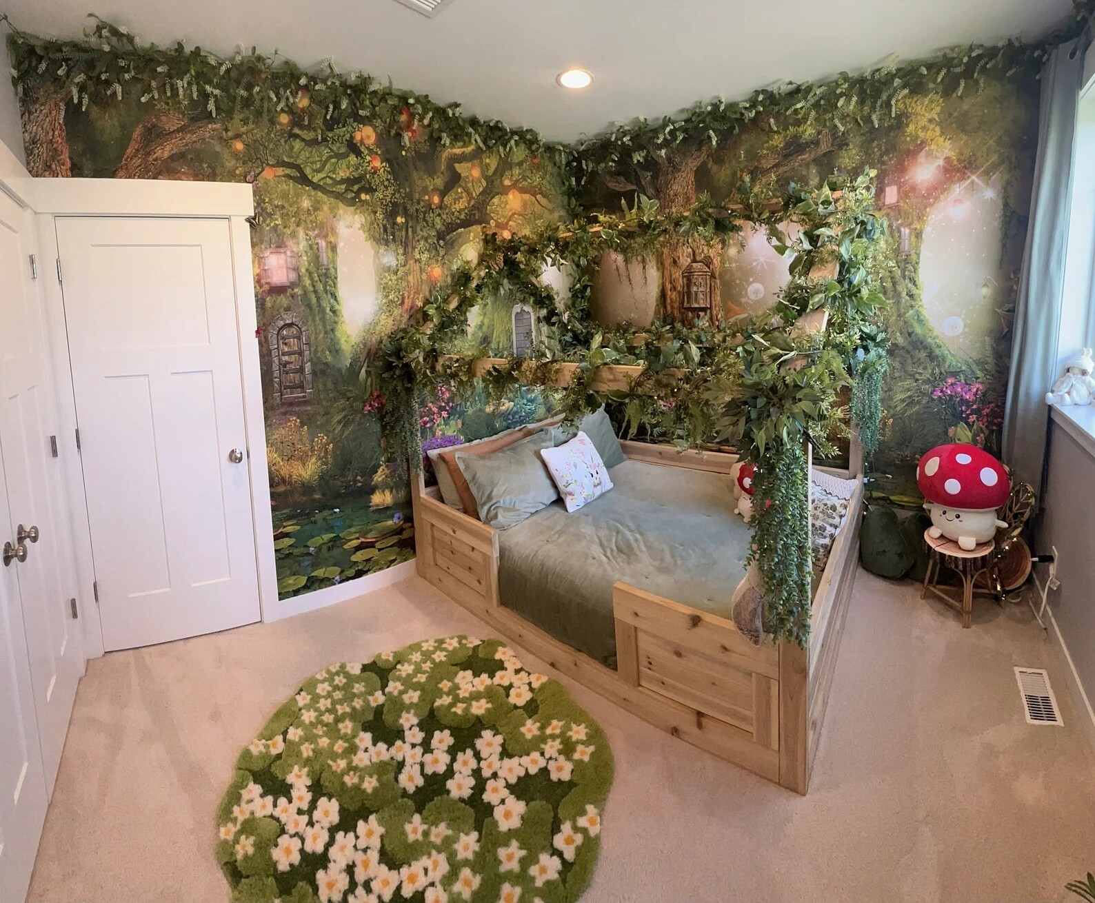 Enchanted Forest Wallpaper | Peel-n-Stick Wall Mural | Fantasy Nursery Decor