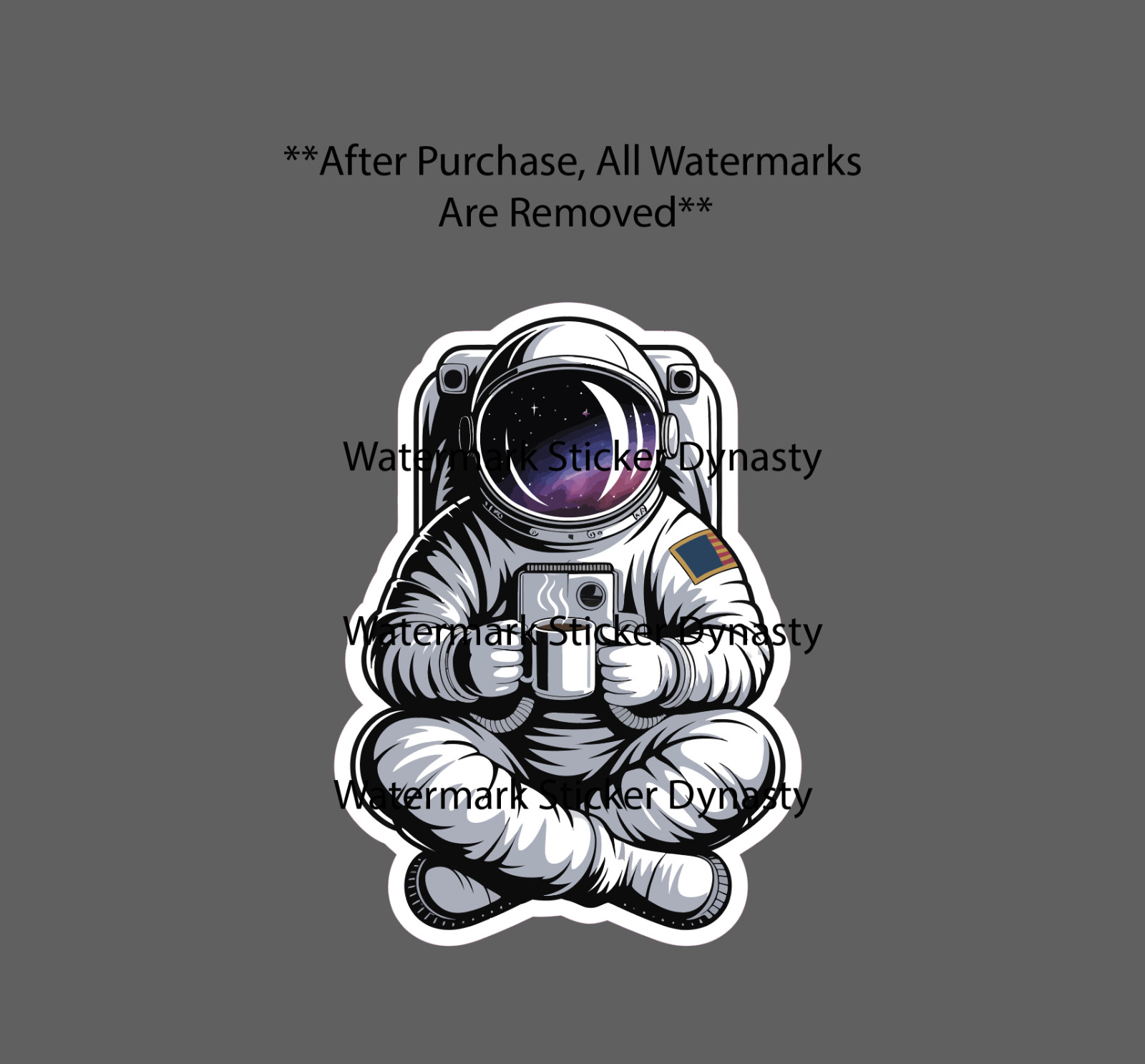 Astronaut Coffee Sticker Waterproof Decal Space Spaceman Galaxy Gift NEW