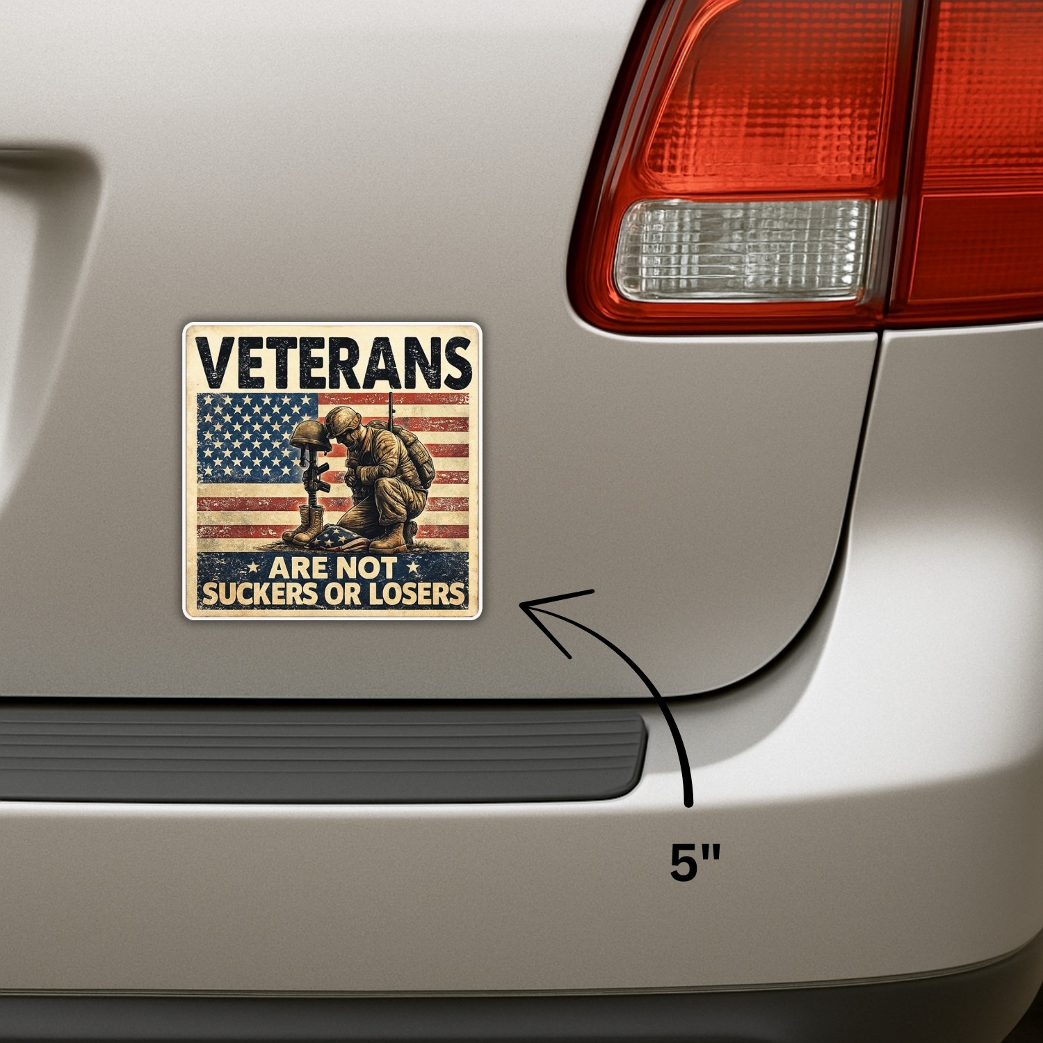 4Pcs Veterans Are Not Suckers or Losers – Political Humor Vinyl Decals, Waterpro