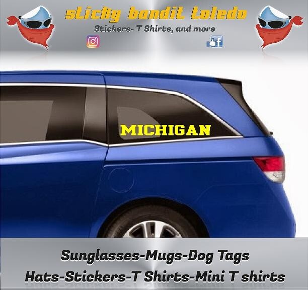 U of M Michigan 18 inch window vinyl decal sticker