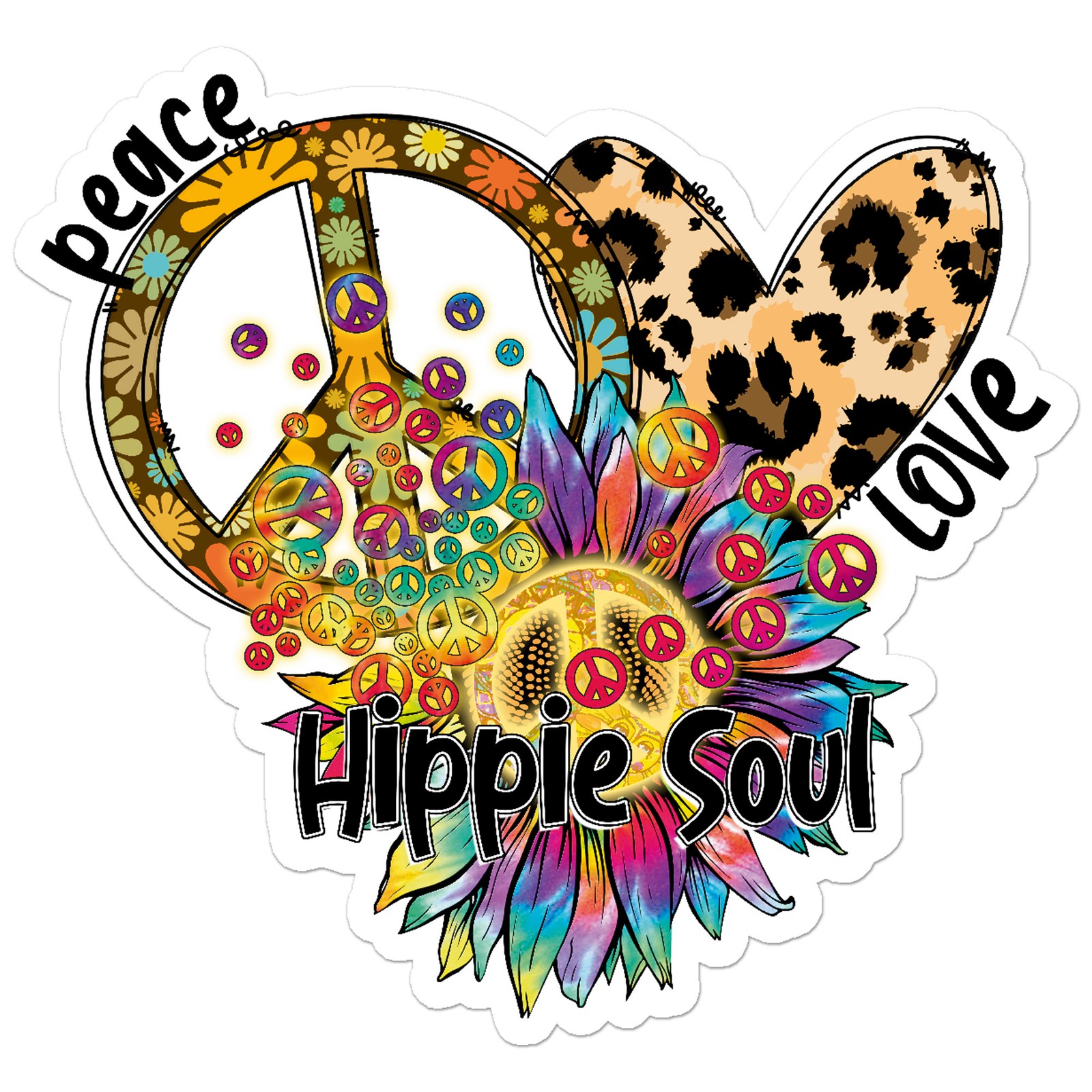 Peace Love Hippie Soul – Vinyl Decal Sticker – Car Window Laptop – ebn8824