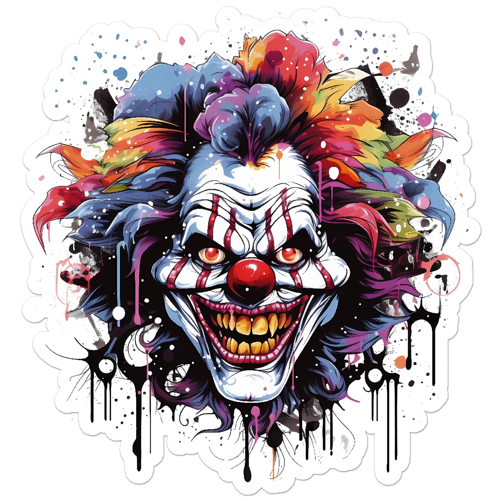 Evil Scary Clown – Vinyl Decal Sticker – Car Window Laptop – ebn9458
