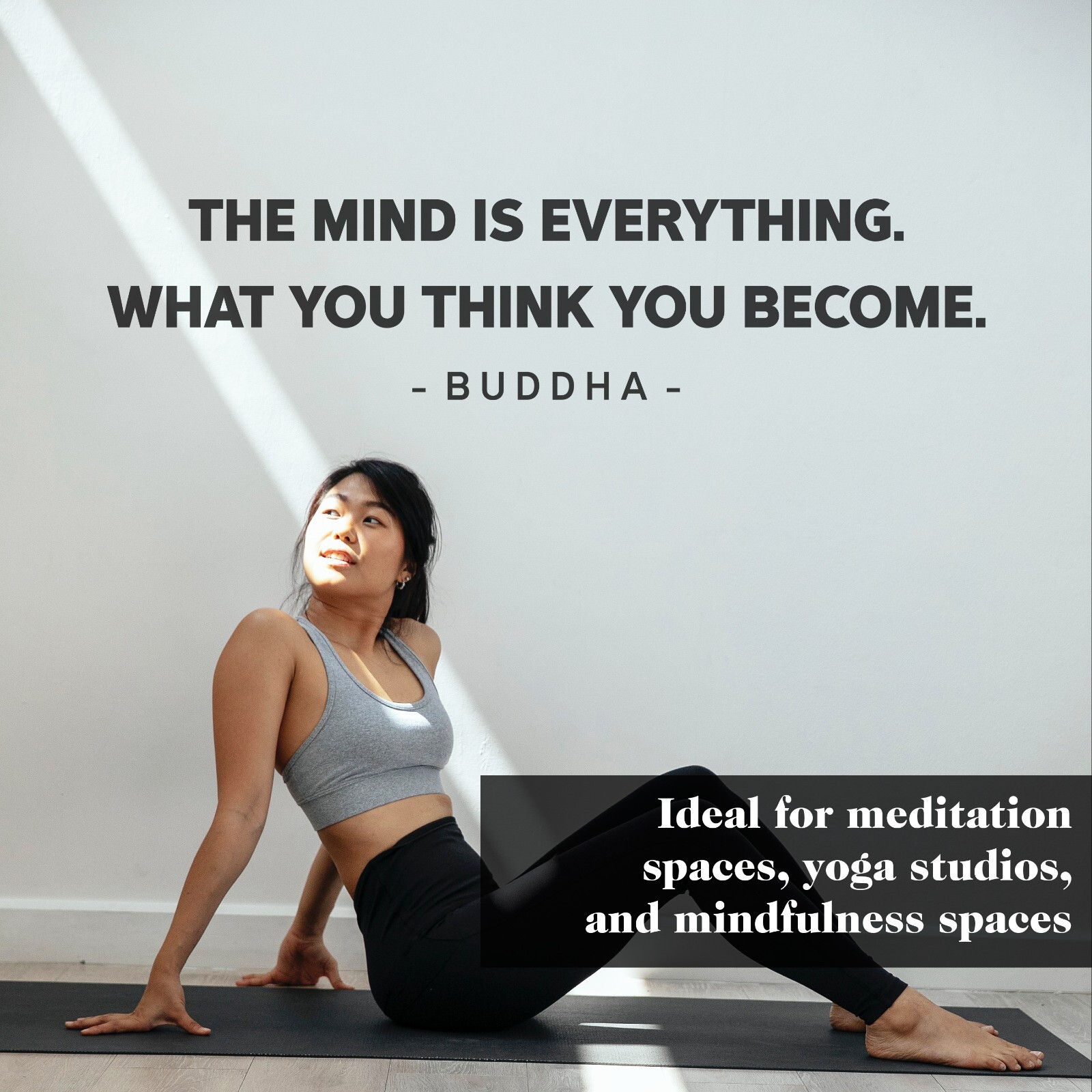 Mind is Everything Buddha Wall Decal Inspirational Sticker Quote Decor