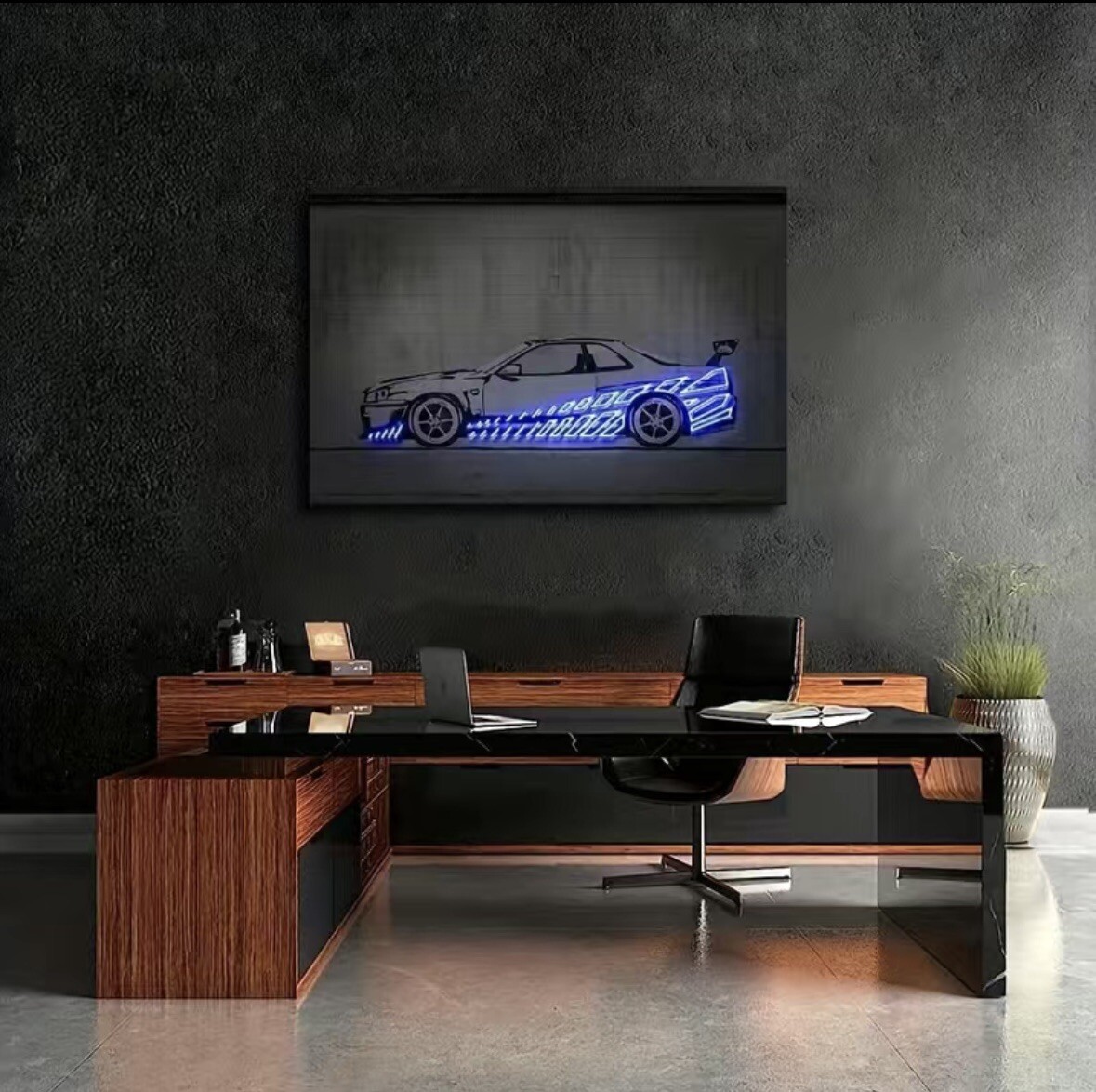 1 pc Nissan Skyline Neon Poster