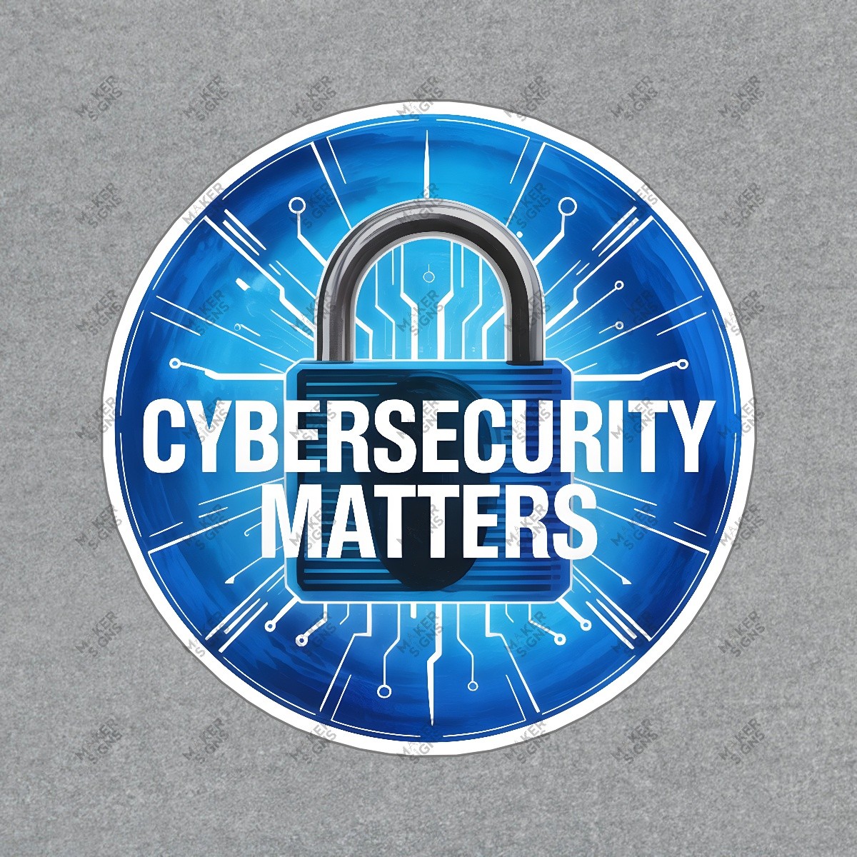 Cybersecurity Matters Sign Digital Aesthetic Padlock Decor Tech #7758
