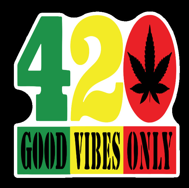 Good Vibes Only Weatherproof Vinyl Sticker 420 Laptop Stoner Marijuana Weed
