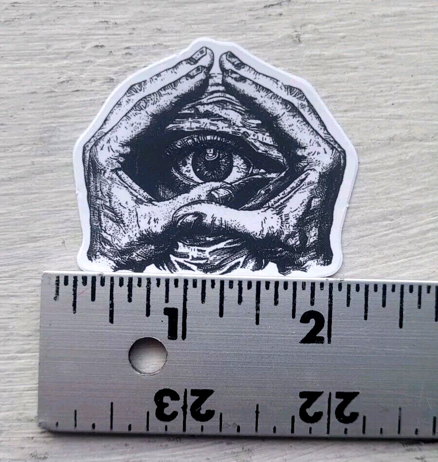 Haunted Doll Active Spirit Witch Cult Evil Demon Satanic Dark Eye Hand Sticker 1