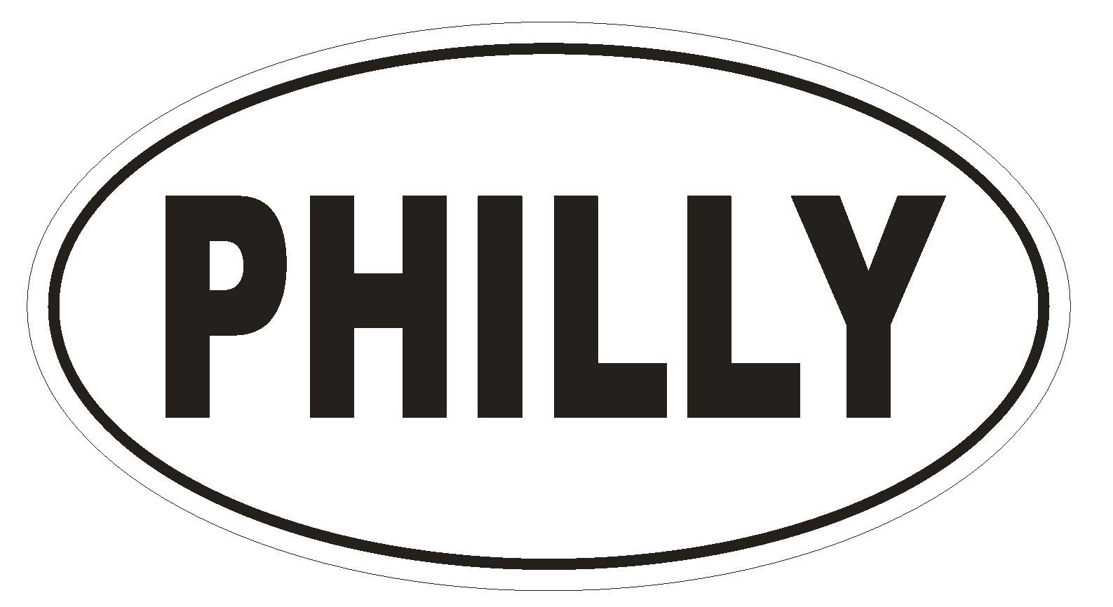 PHILLY Oval Bumper Sticker or Helmet Sticker D1990 Euro Oval Philadelphia