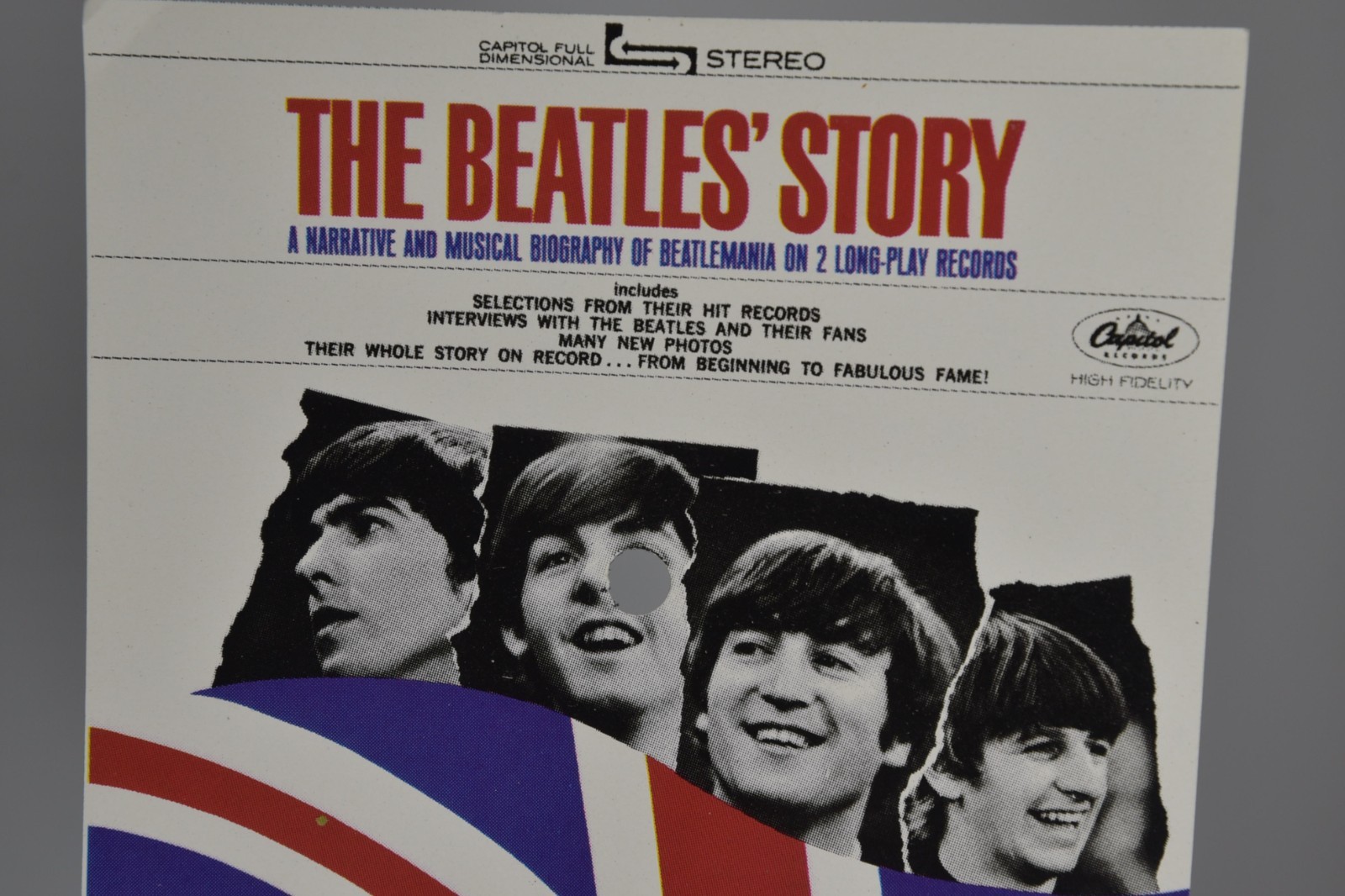 Vintage The Beatles' Story Album Cover Art 6" Art Print 45 Record Paper ONLY