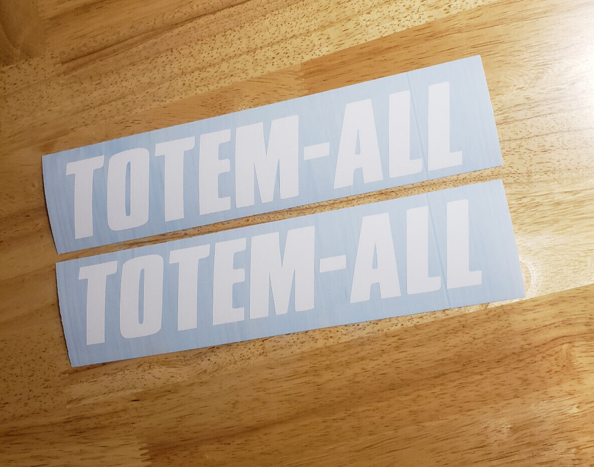 TOTEM-ALL trailer Decals Stickers replacement (2) 18X3.6" gloss WHITE FAST USA