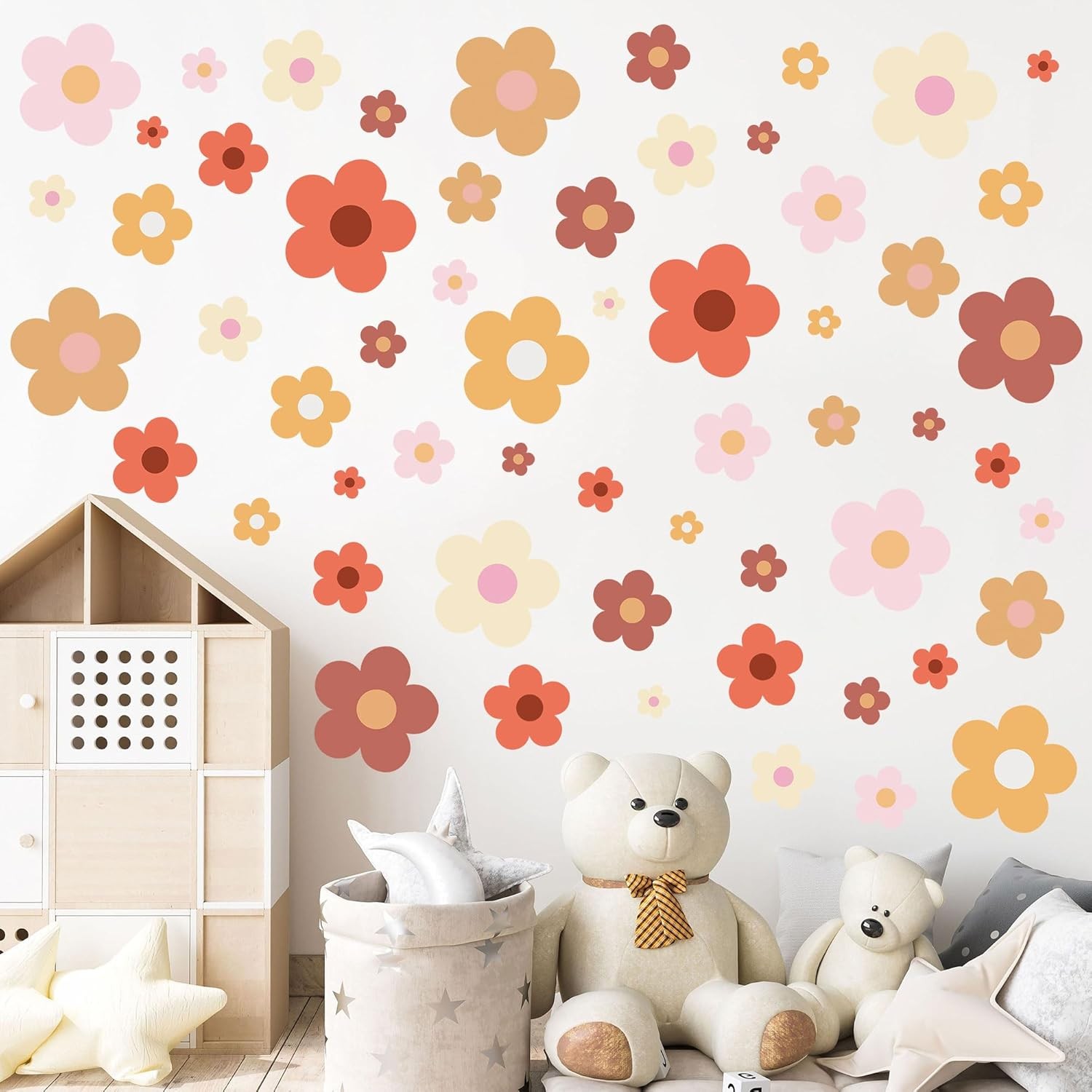 12 Sheets Flower Wall Decals Cute Colorful Vinyl Stickers for Girls Kids Room US