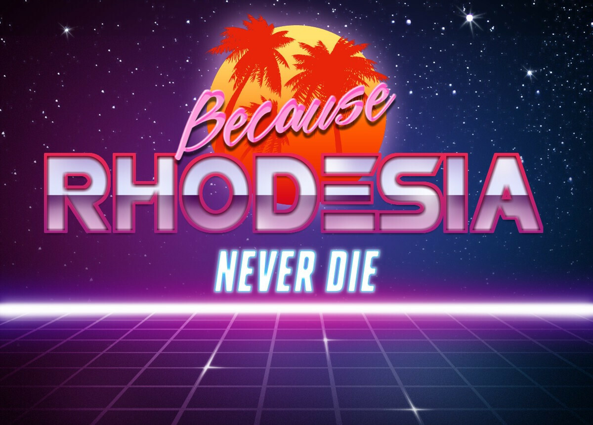 Rhodesia Never Die retro wave '80s adhesive stickers 8×5 cm