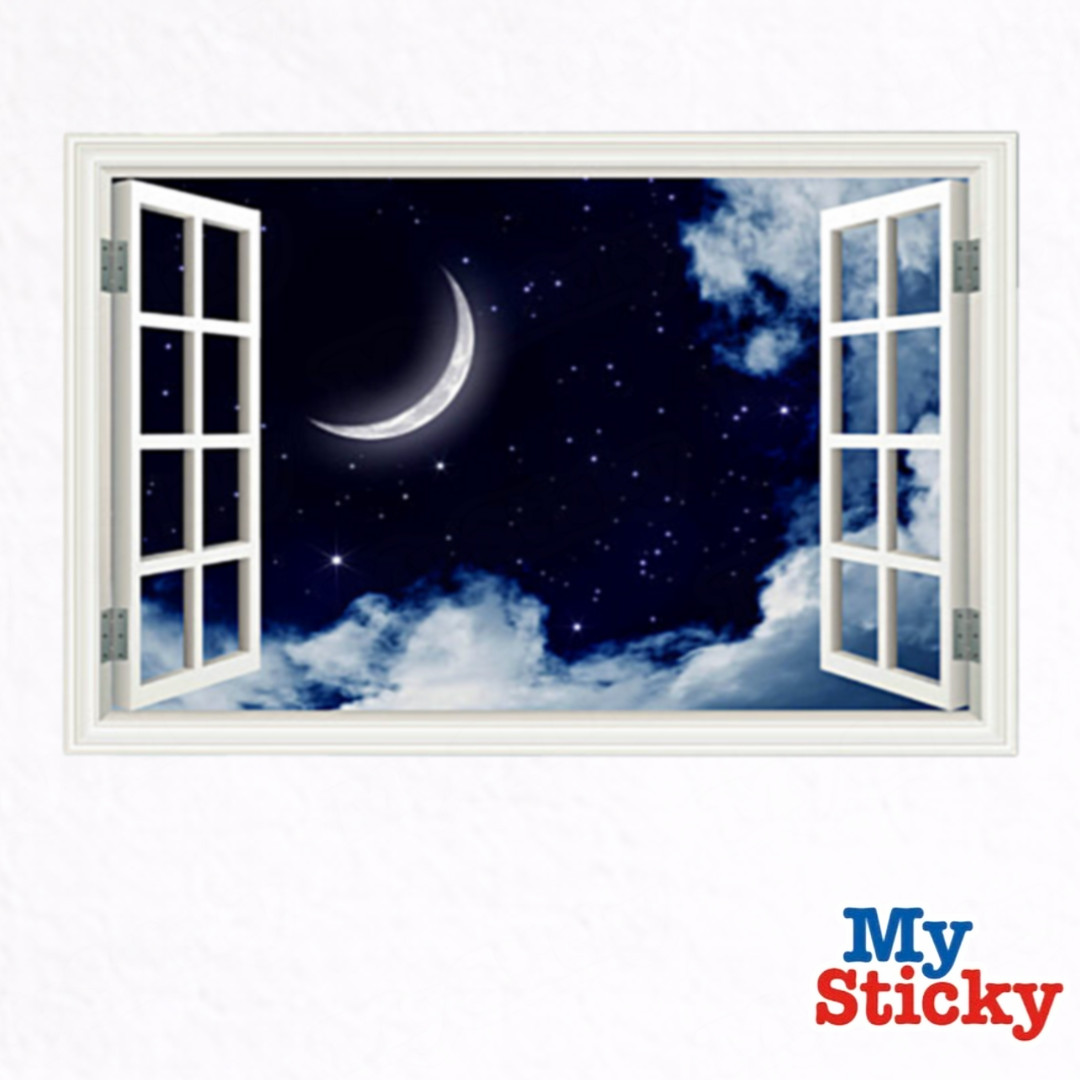 Full Colour NIGHT SKY MOON Dream wall art sticker decal transfer Graphic WSD396