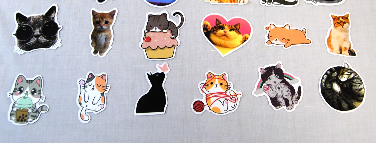 Cute Cat Stickers for Laptop, Water Bottles for Kids to Adults 200Pcs T2693