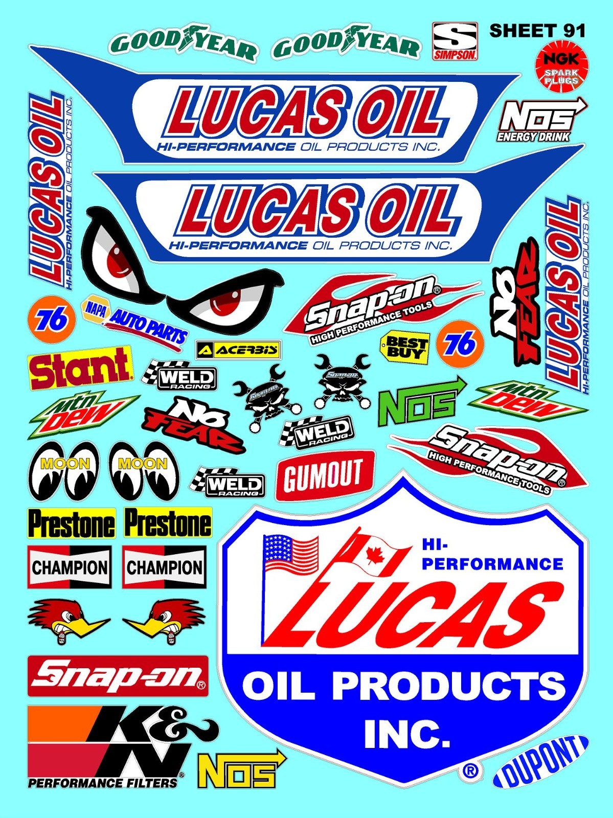 White Vinyl Sticker Sheet 91 nascarlosi-R/c Model Decal fits 1/24-1/16 Scale CUT