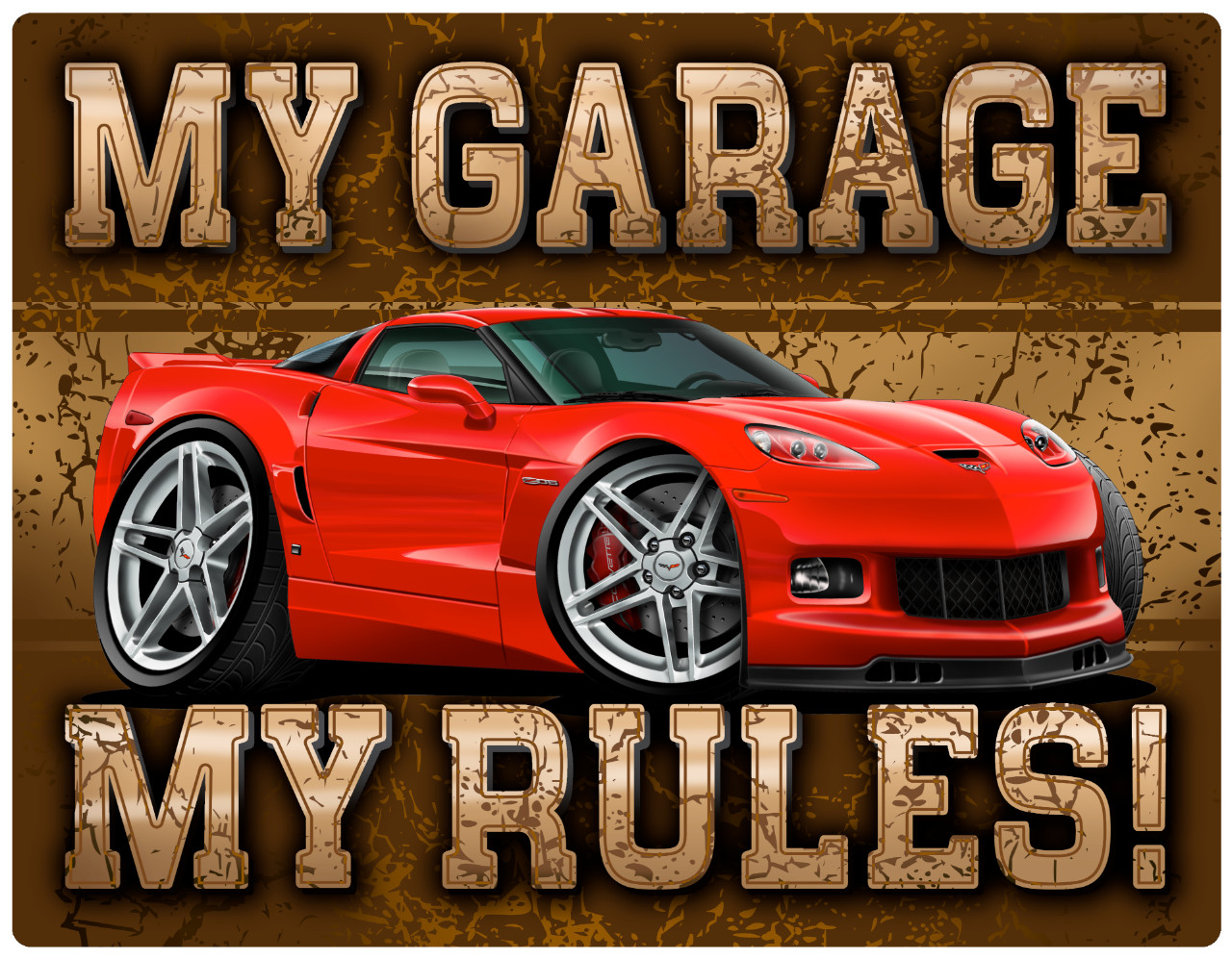 2005-08 Corvette Z06 Coupe My Garage My Rules Wall Art Graphic Sticker