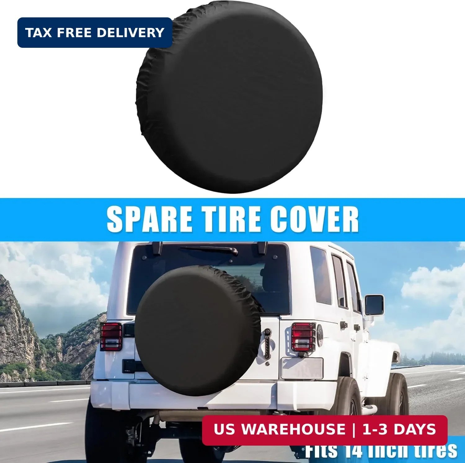 uxcell Universal 210D Oxford Spare Tire Cover for Jeep Trailer RV SUV Truck Whee