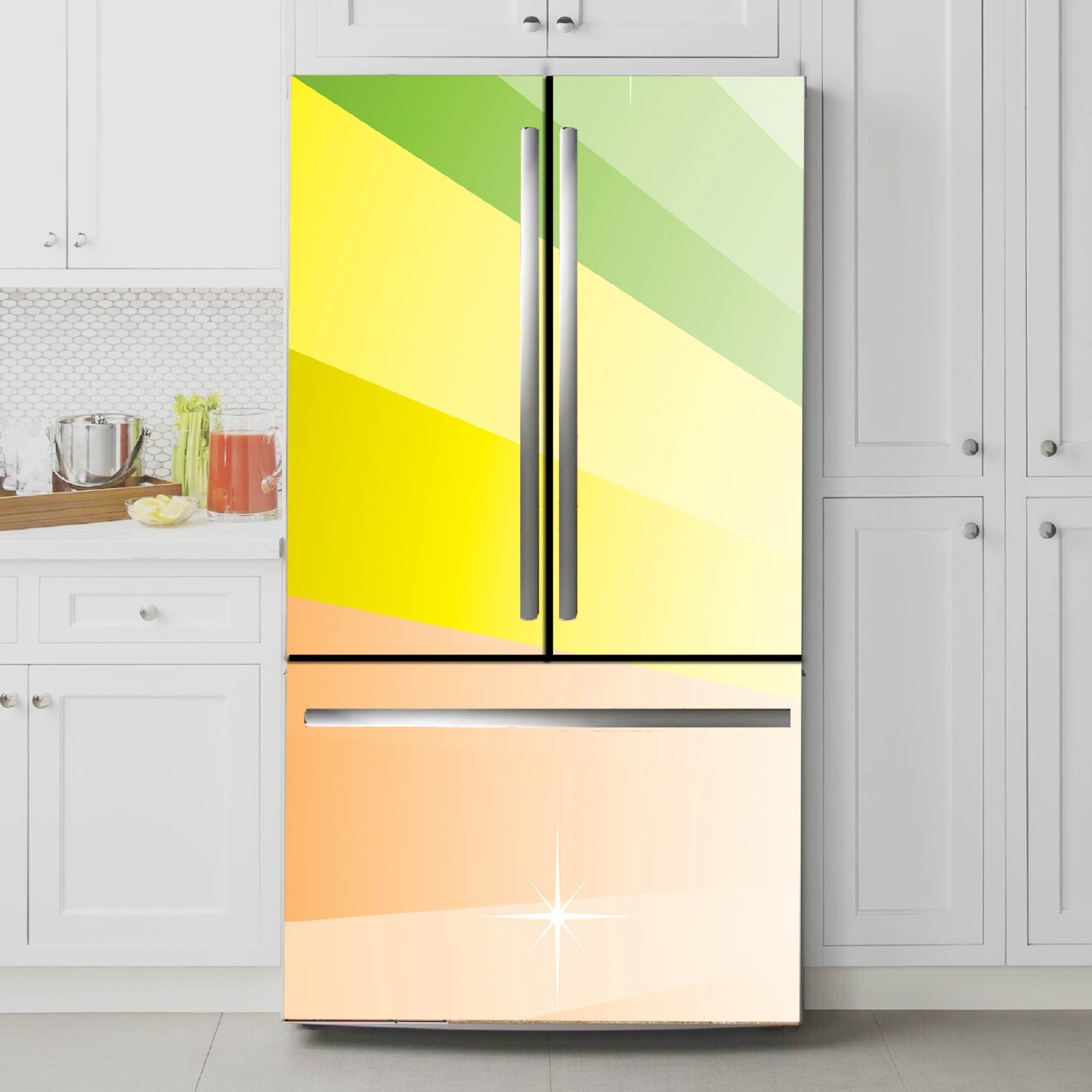 Modern Refrigerator Vinyl Wrap Kitchen Decor