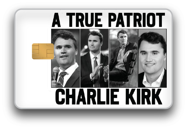 Charlie Kirk "A True Patriot" Credit Card Skin Sticker 2-Pack – Decal