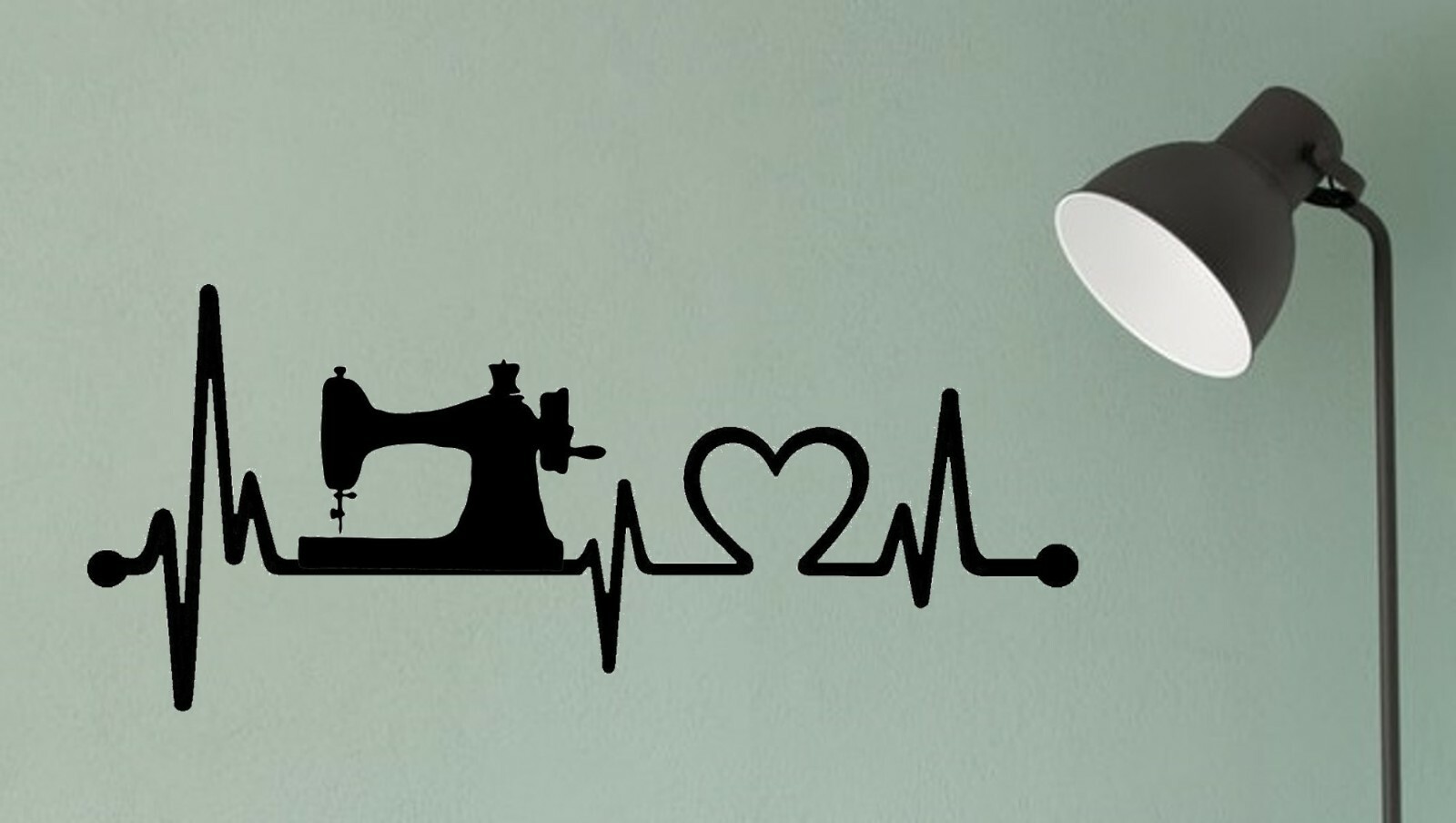 Sewing Machine Heartbeat Lifeline Room Wall Decal Sticker BG501 Love To Sew Art
