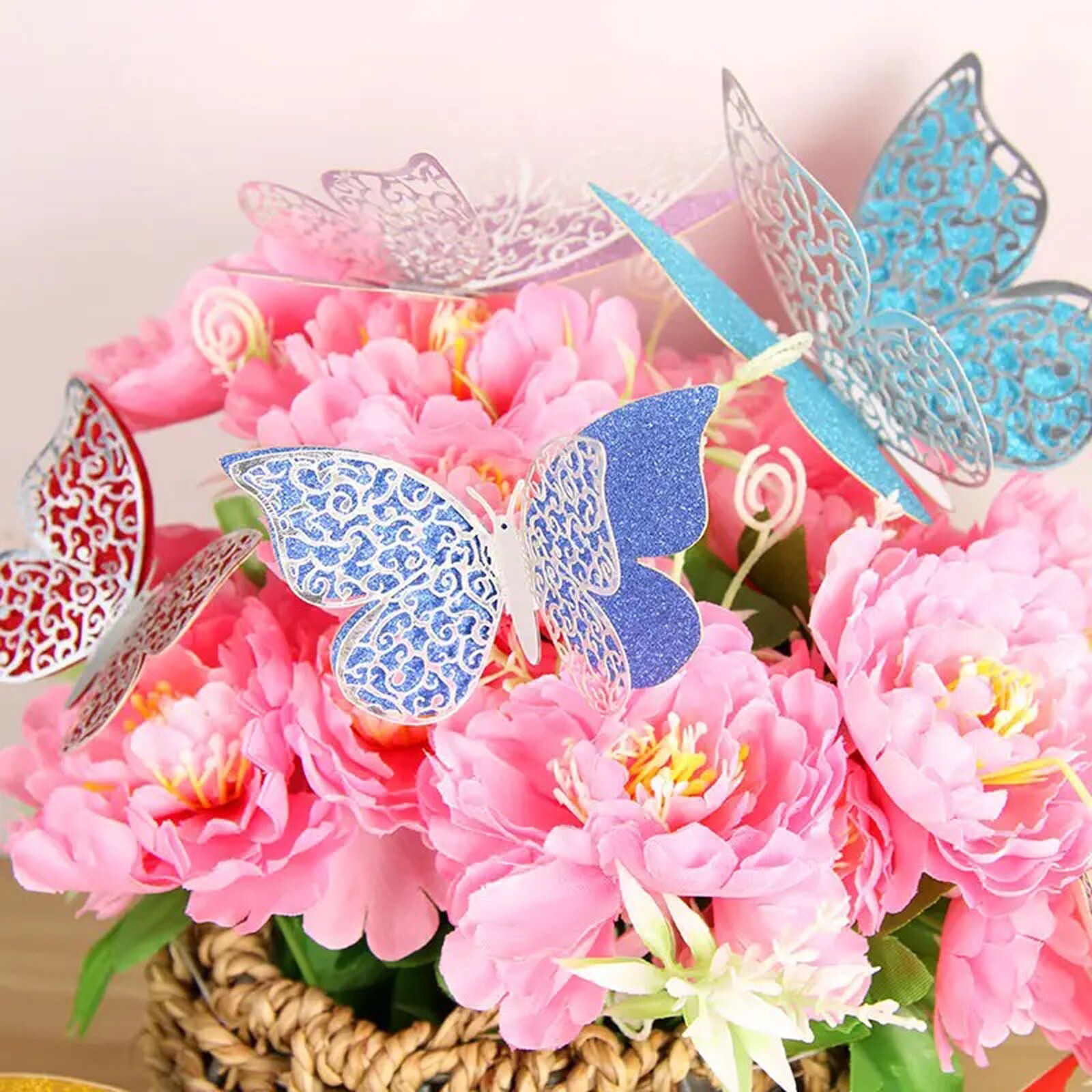 12 Pcs new model 2 layers decorative butterfly for all occasions