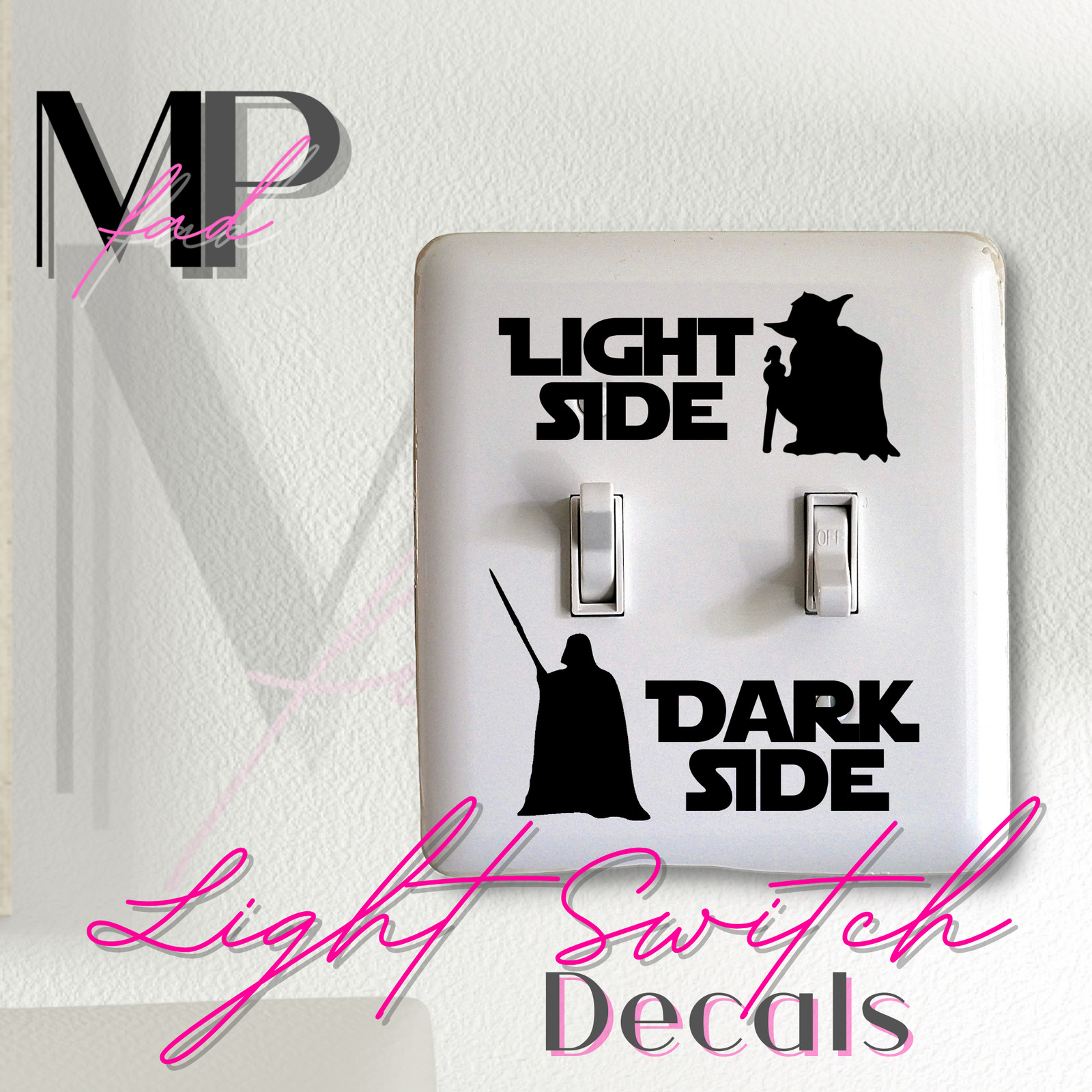 Star Wars Light Switch Wall Plate DECAL STICKER Home Decor YODA DARTH VADER V.2