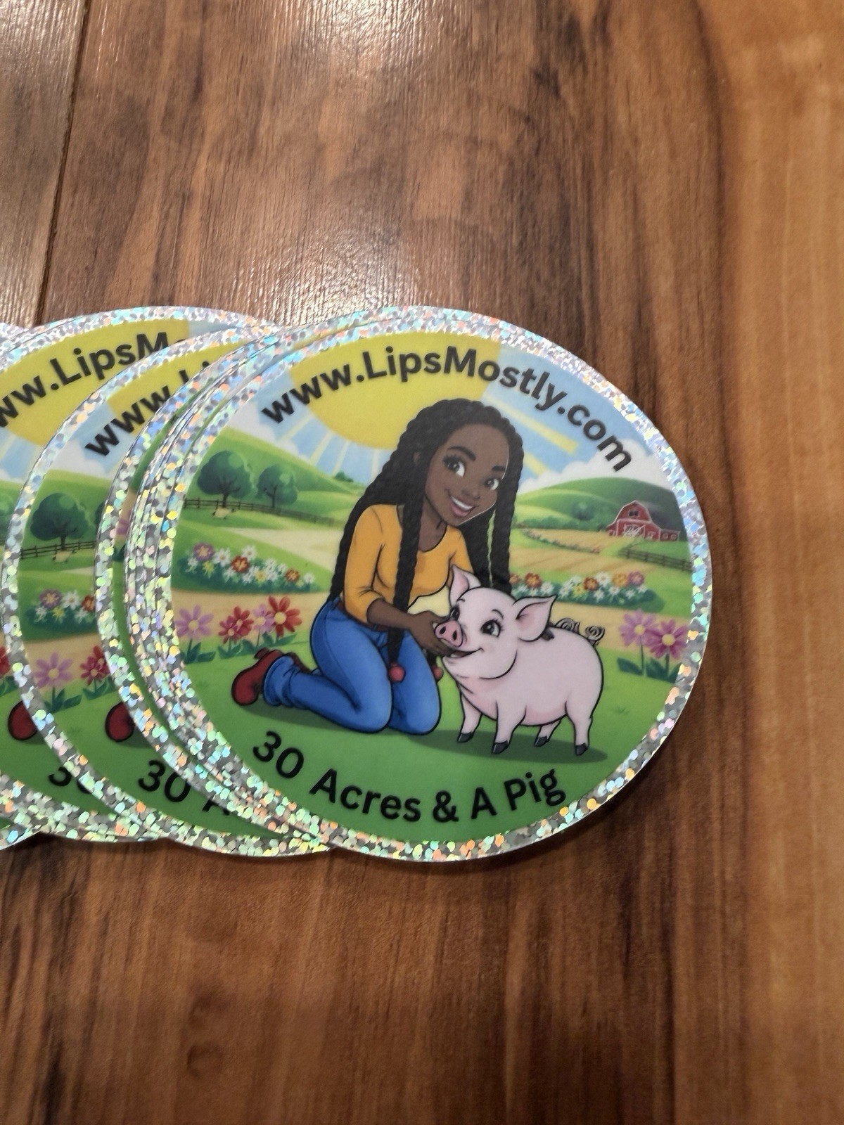 1 piece – Glitter 30 Acres And A Pig Sticker