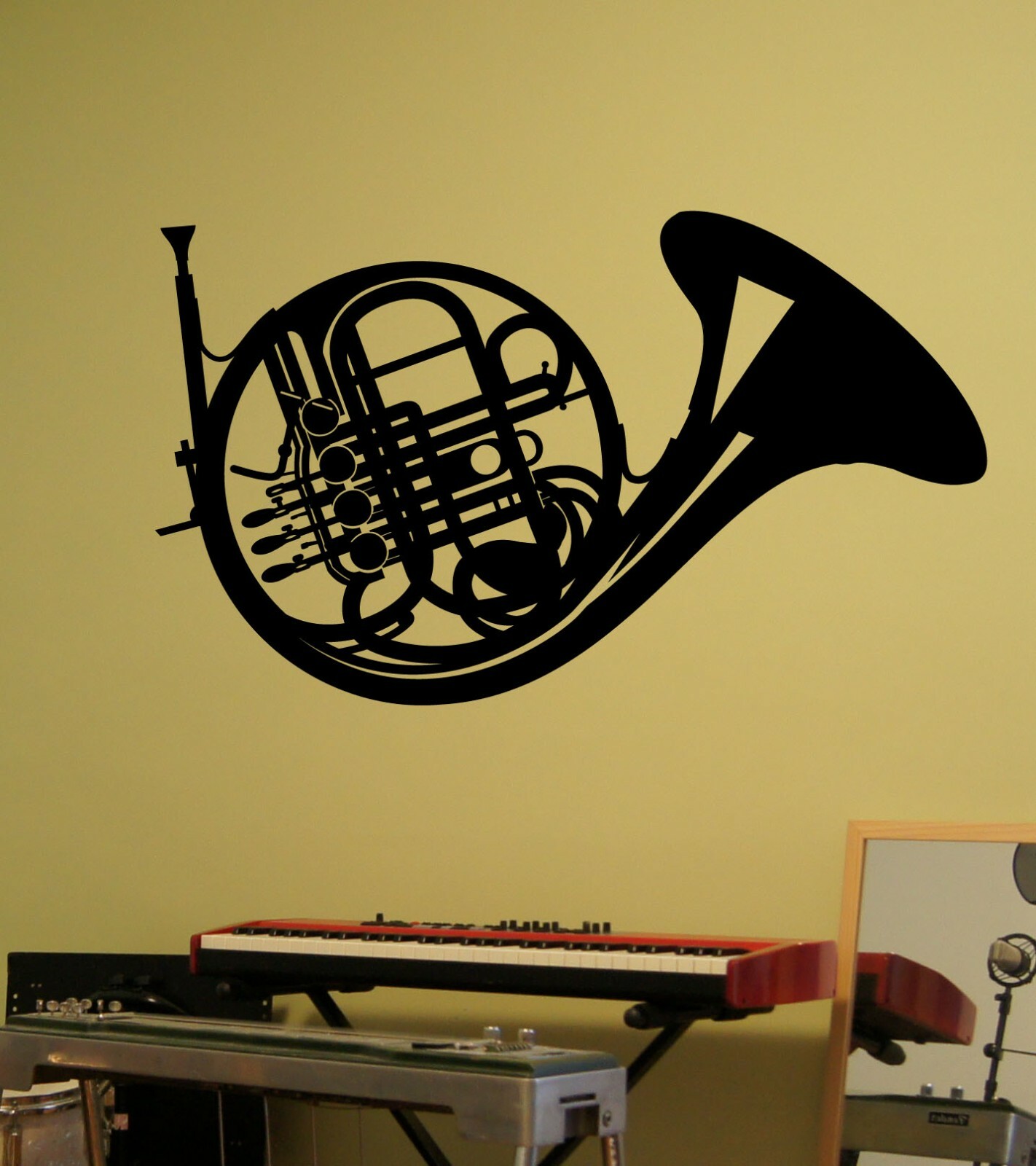 French Horn Musical Instrument Vinyl Wall Sticker Decal