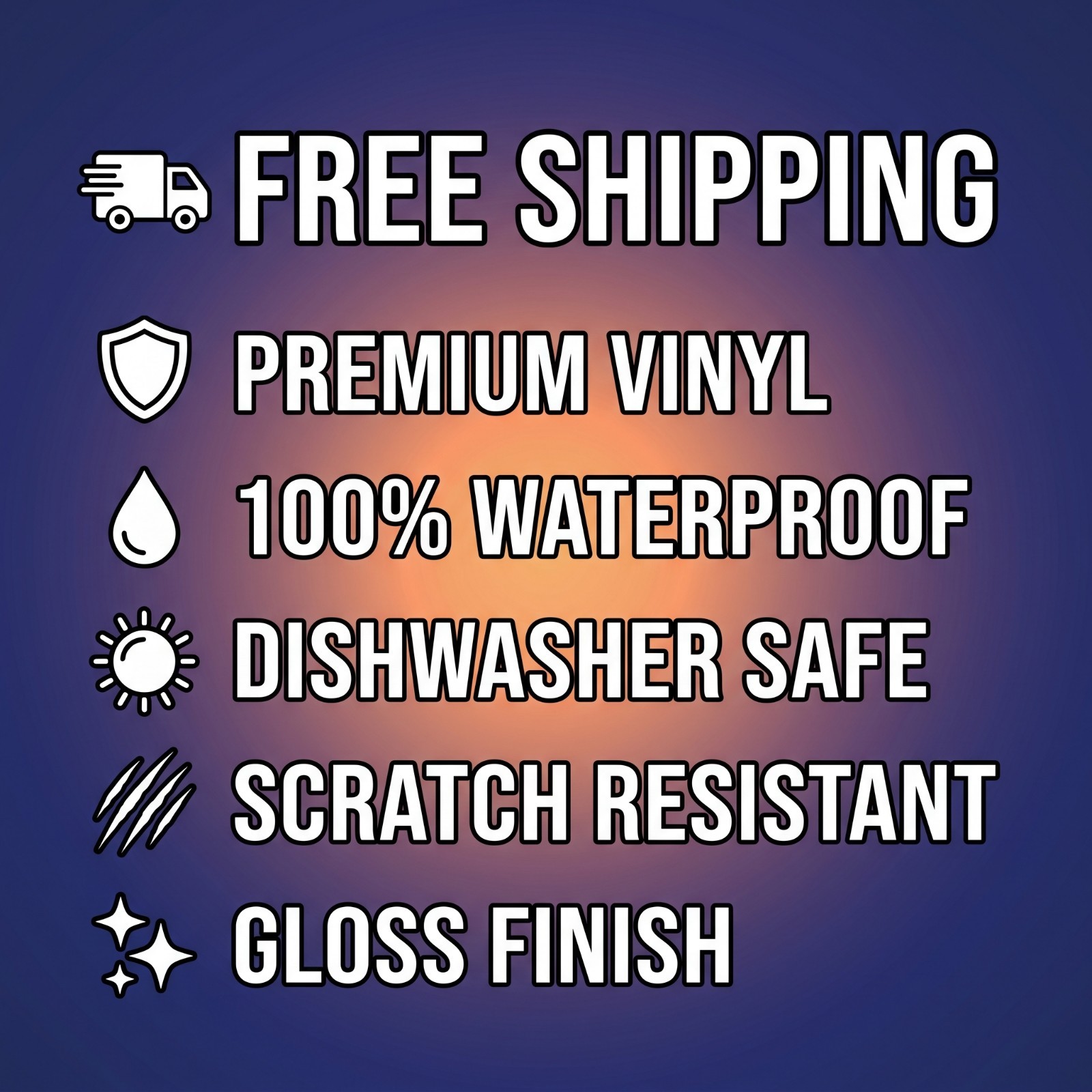 Custom Logo Vinyl Stickers Die Cut Full Color Waterproof Gloss Labels