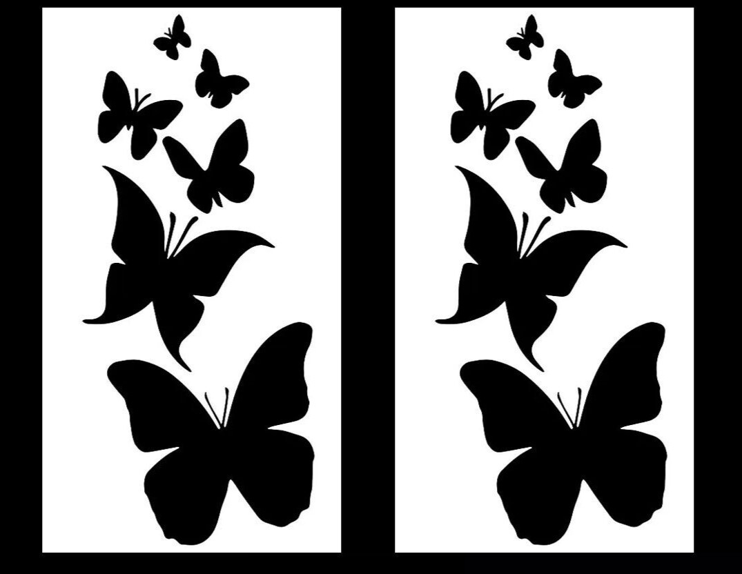 Butterfly Family Decal Two Pack 7" Black Vinyl Decal Car Window Tablet Notebook