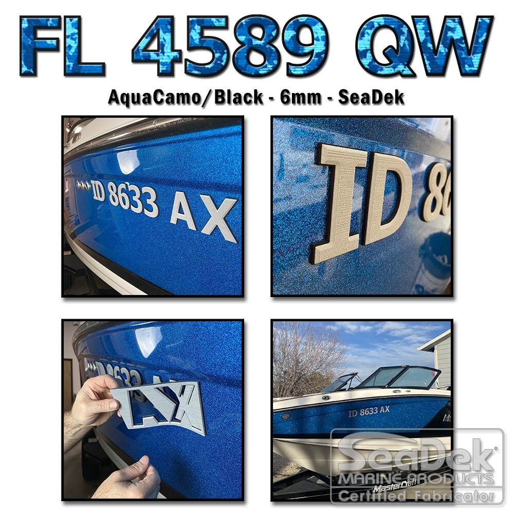SeaDek Raised 3" Boat Registration Numbers Set | Peel & Stick Install – AQ/B
