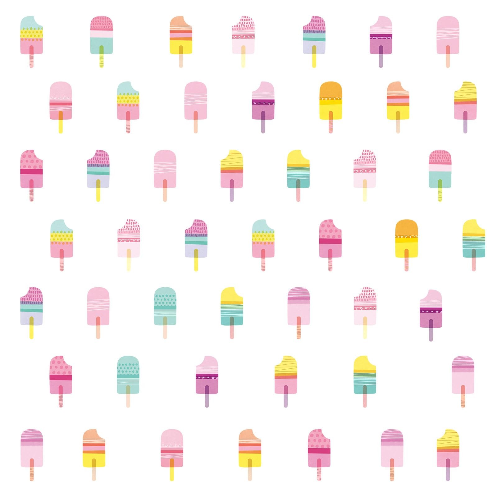 Kasubeso Ice Cream Wall Decals 48 Pcs Peel Stick for Kids Room