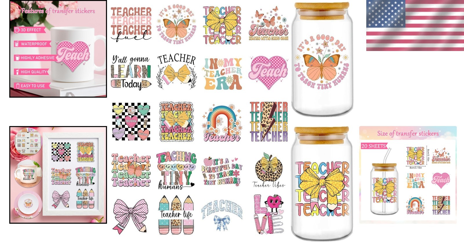 Rainbow Butterfly UV DTF Stickers – Teacher Favorites