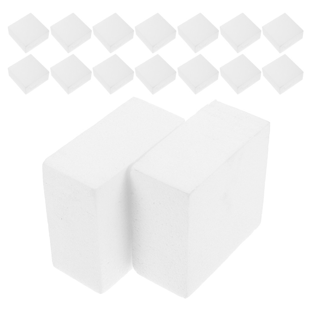 16 Pcs Foam Square Bricks Display Block Craft Blocks for Carving