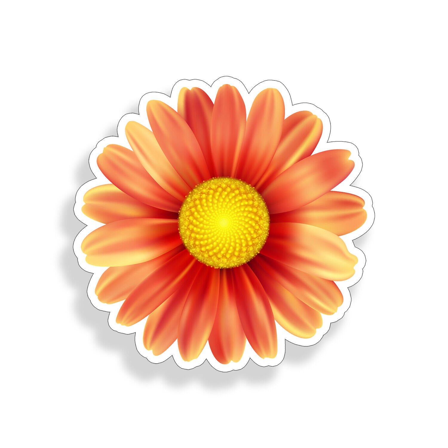 Orange Daisy Flower Sticker Decal