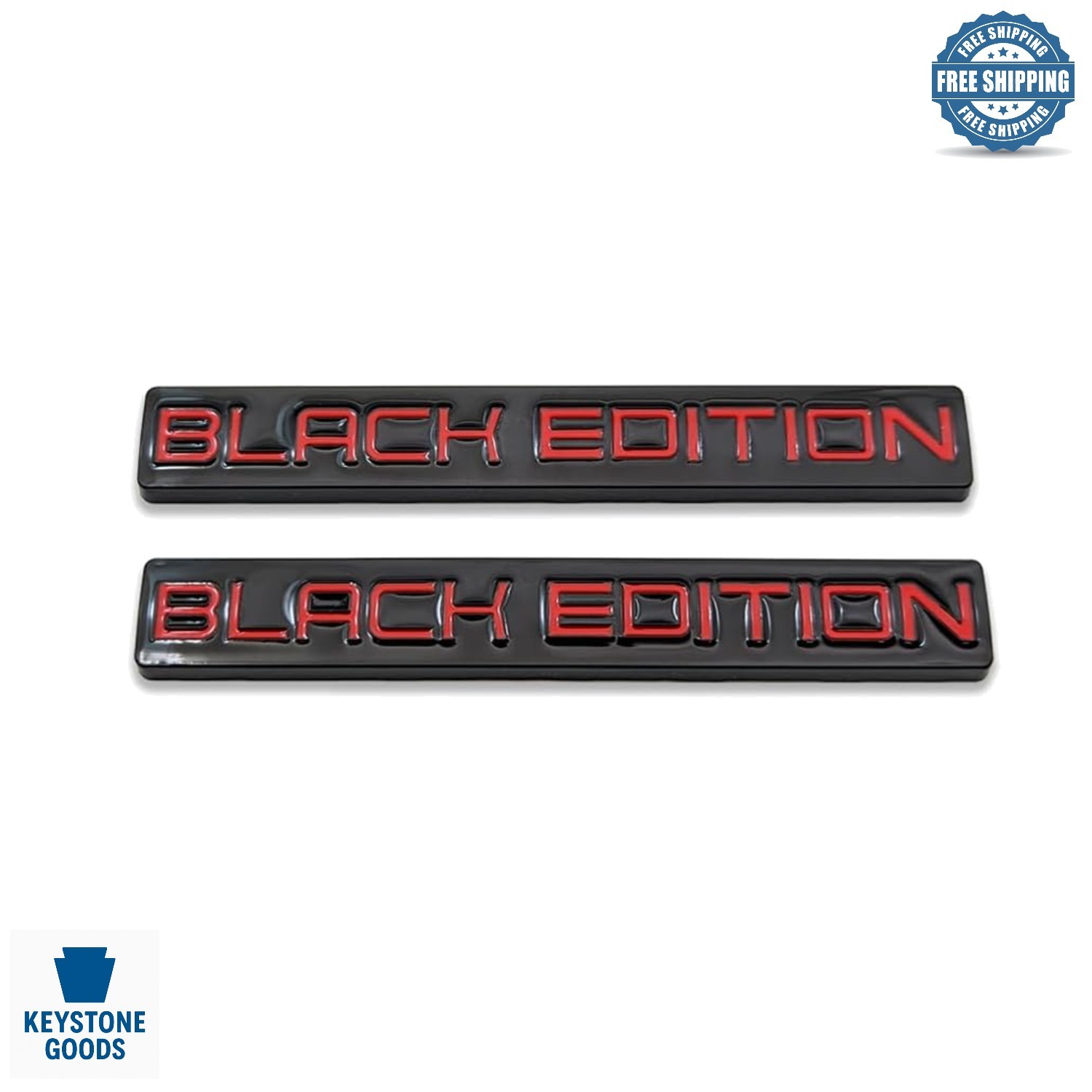 2X Chrome Metal Black & Red Logo Car Emblems – Racing Sport Auto Badge, Easy …