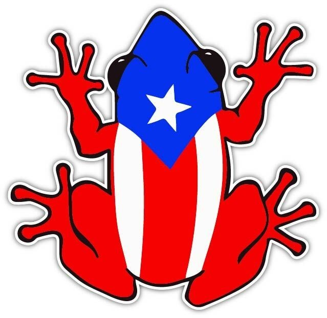 Puerto Rico Flag Frog Coqui Vinyl Sticker Decal Car Truck Laptop Window SIZES